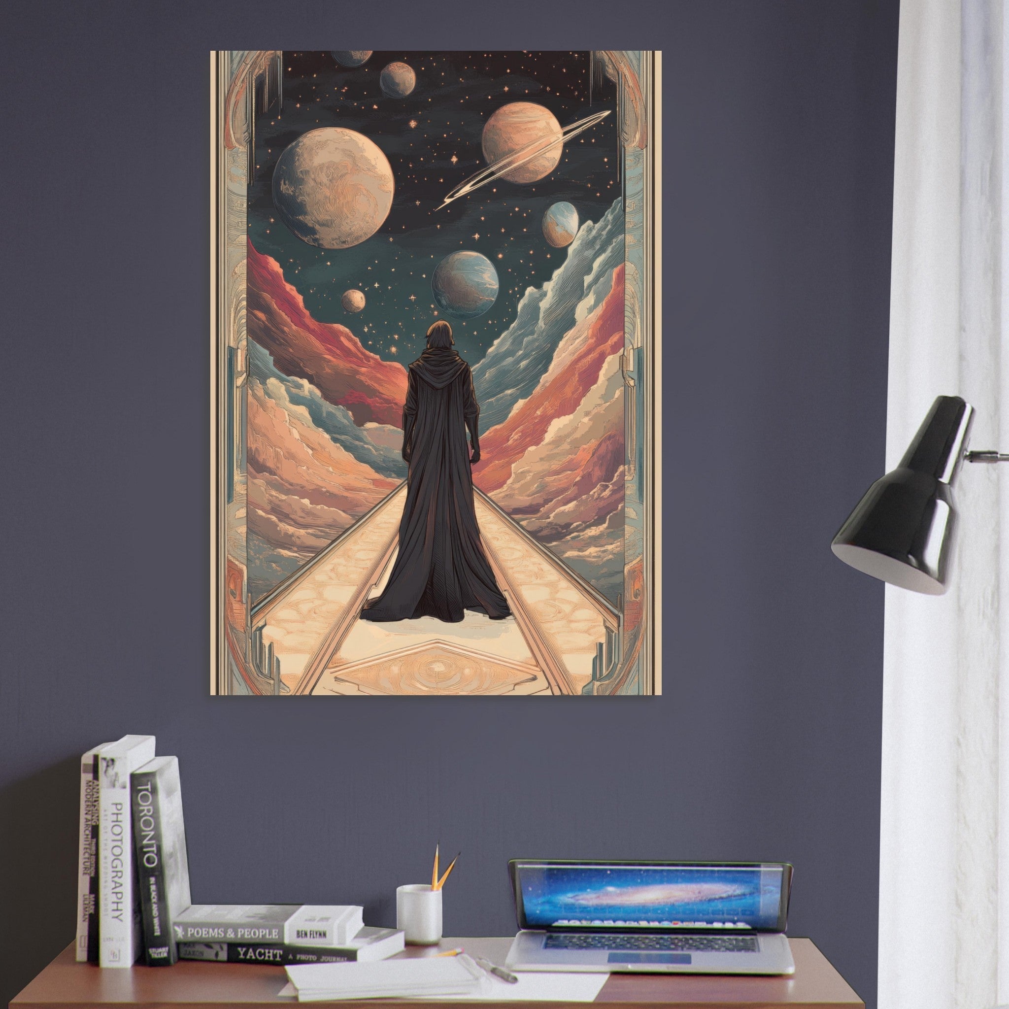 Aluminum Print Portrait - The Astral Voyager An Art Nouveau poster 2 - Shop Ai Art WebShop - Digital Art online Store