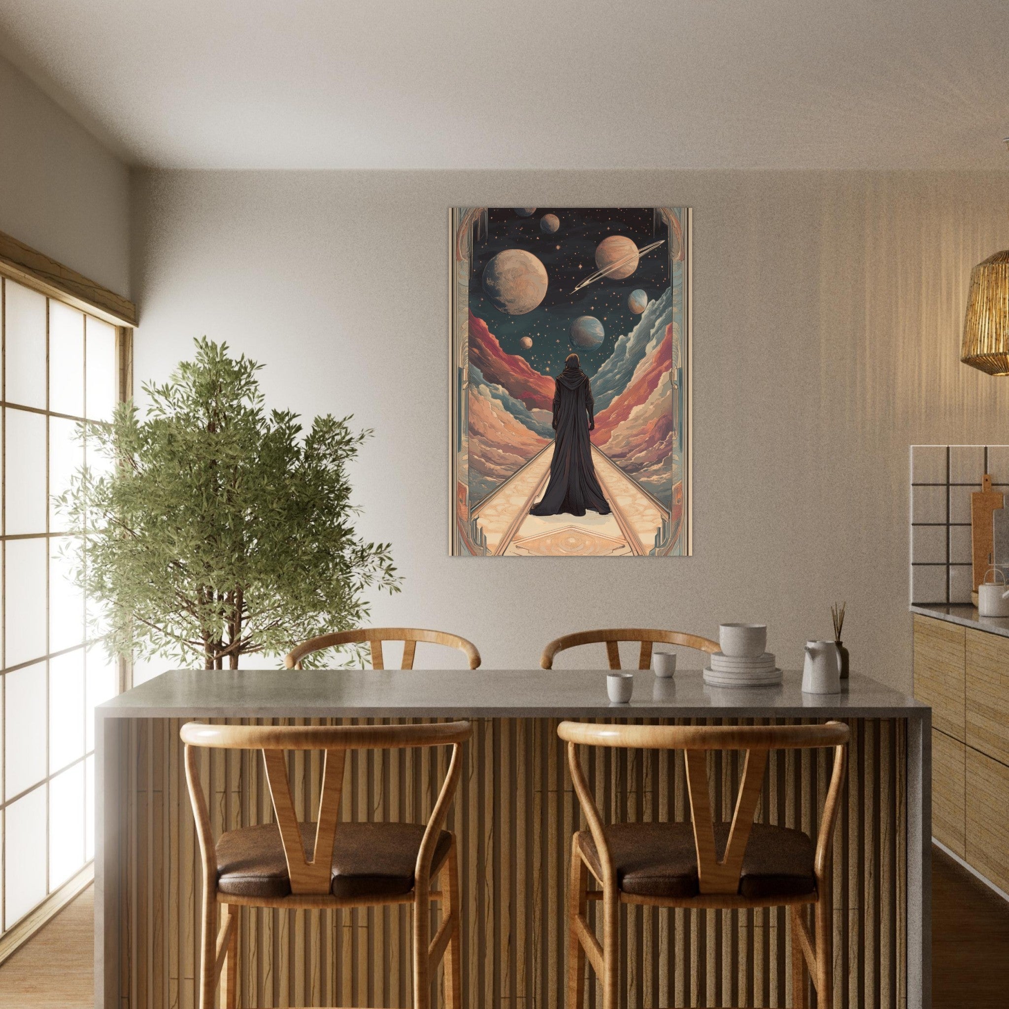 Aluminum Print Portrait - The Astral Voyager An Art Nouveau poster 2 - Shop Ai Art WebShop - Digital Art online Store