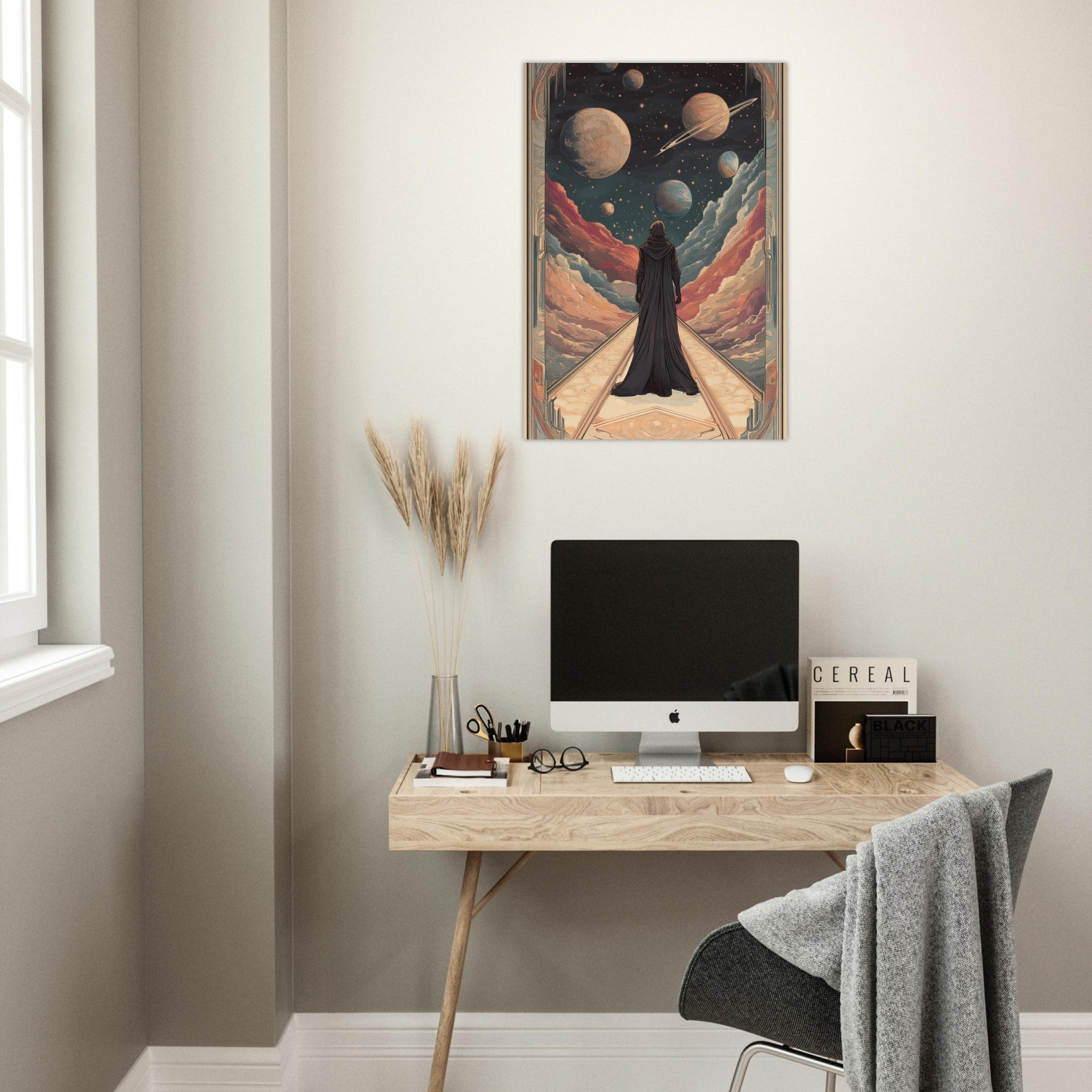 Aluminum Print Portrait - The Astral Voyager An Art Nouveau poster 2 - Shop Ai Art WebShop - Digital Art online Store