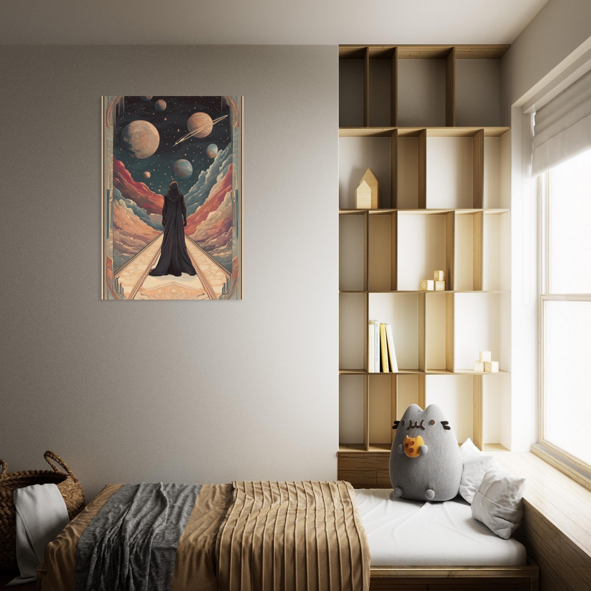 Aluminum Print Portrait - The Astral Voyager An Art Nouveau poster 2 - Shop Ai Art WebShop - Digital Art online Store