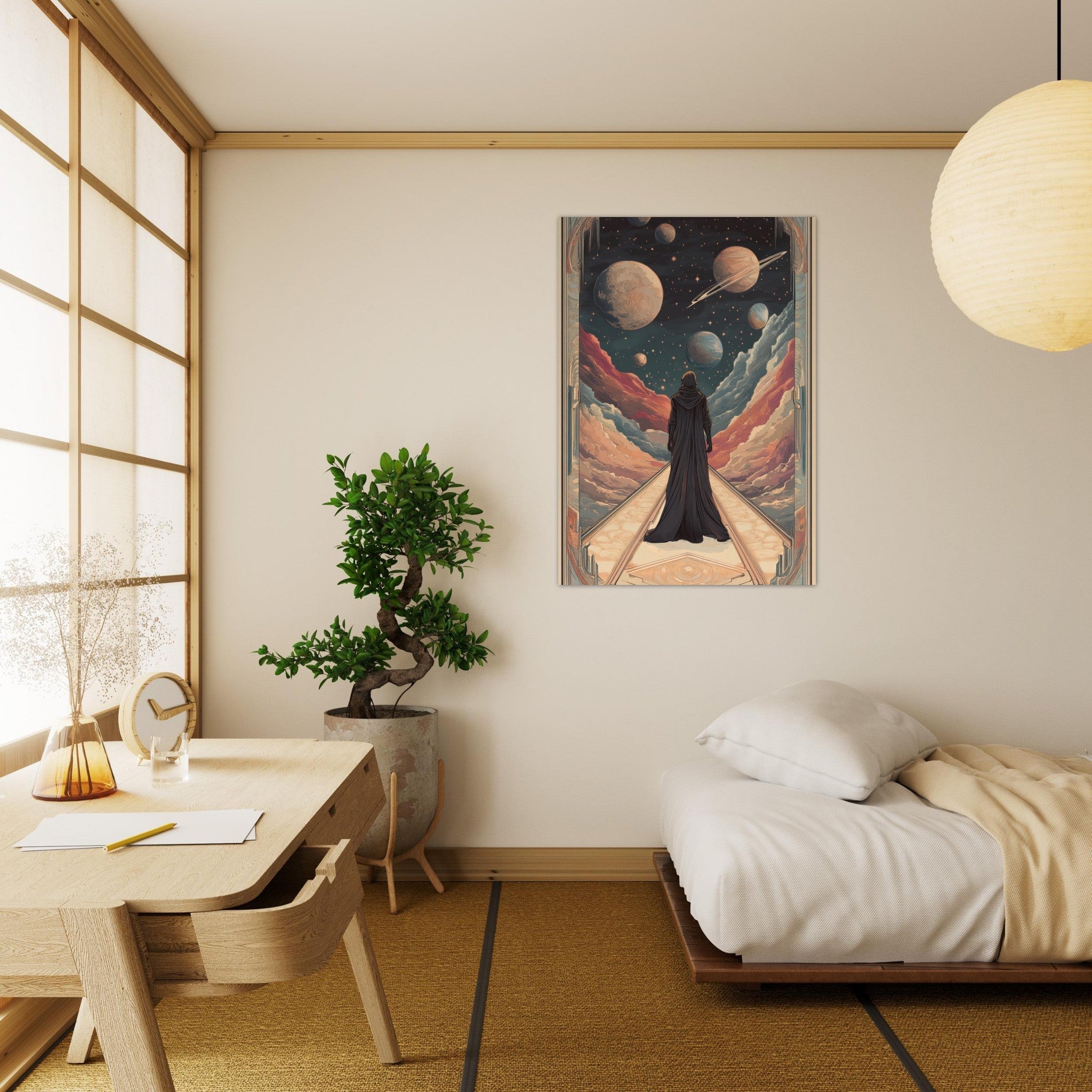 Aluminum Print Portrait - The Astral Voyager An Art Nouveau poster 2 - Shop Ai Art WebShop - Digital Art online Store