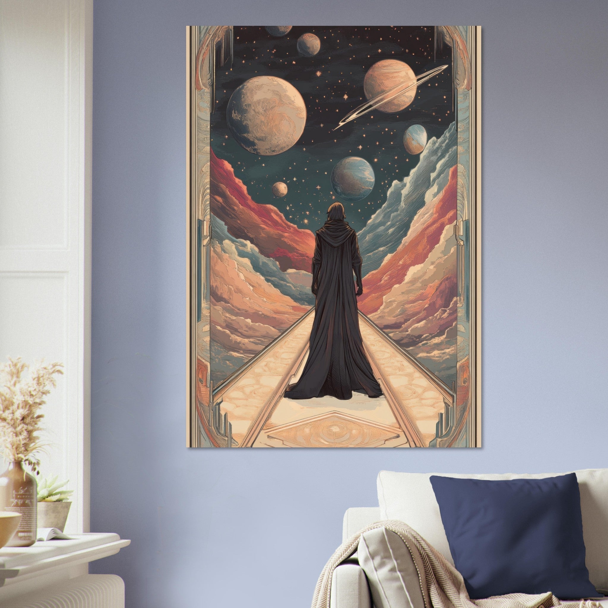 Aluminum Print Portrait - The Astral Voyager An Art Nouveau poster 2 - Shop Ai Art WebShop - Digital Art online Store