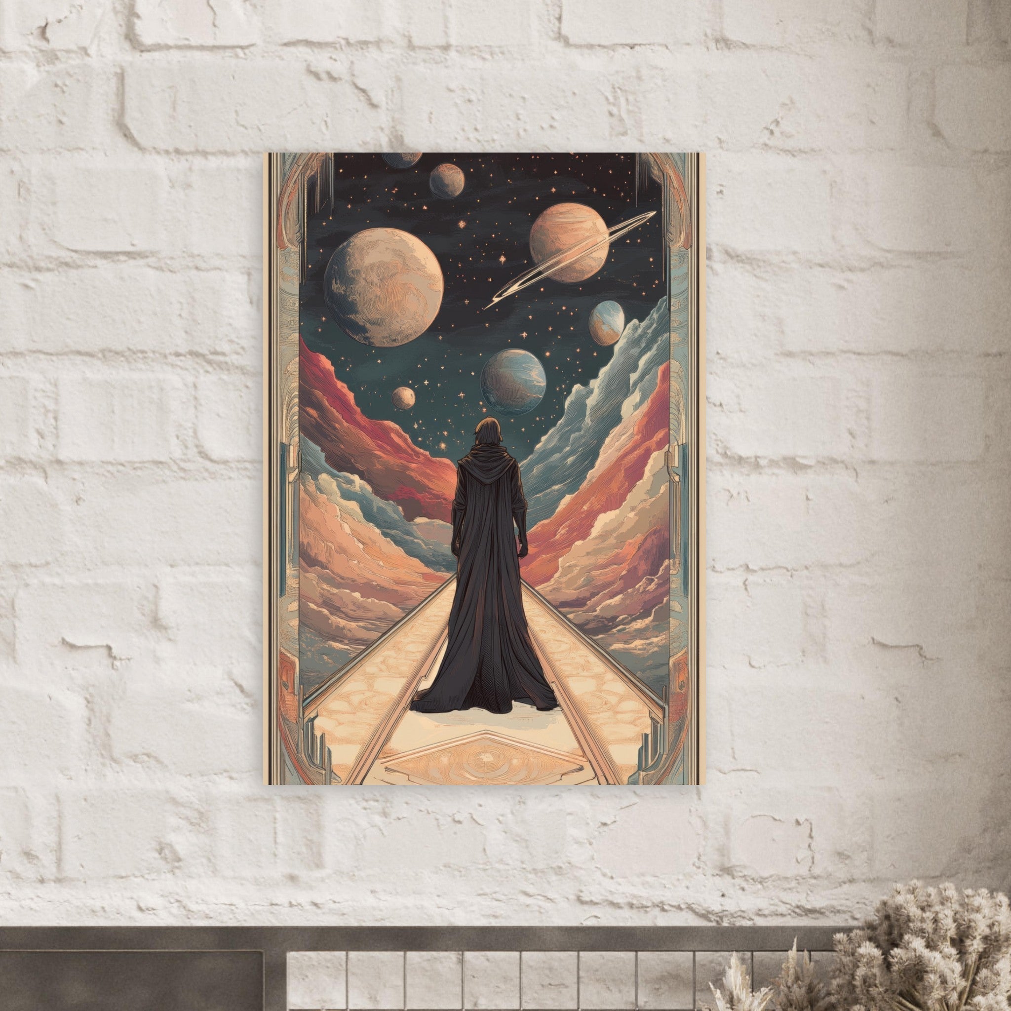 Aluminum Print Portrait - The Astral Voyager An Art Nouveau poster 2 - Shop Ai Art WebShop - Digital Art online Store