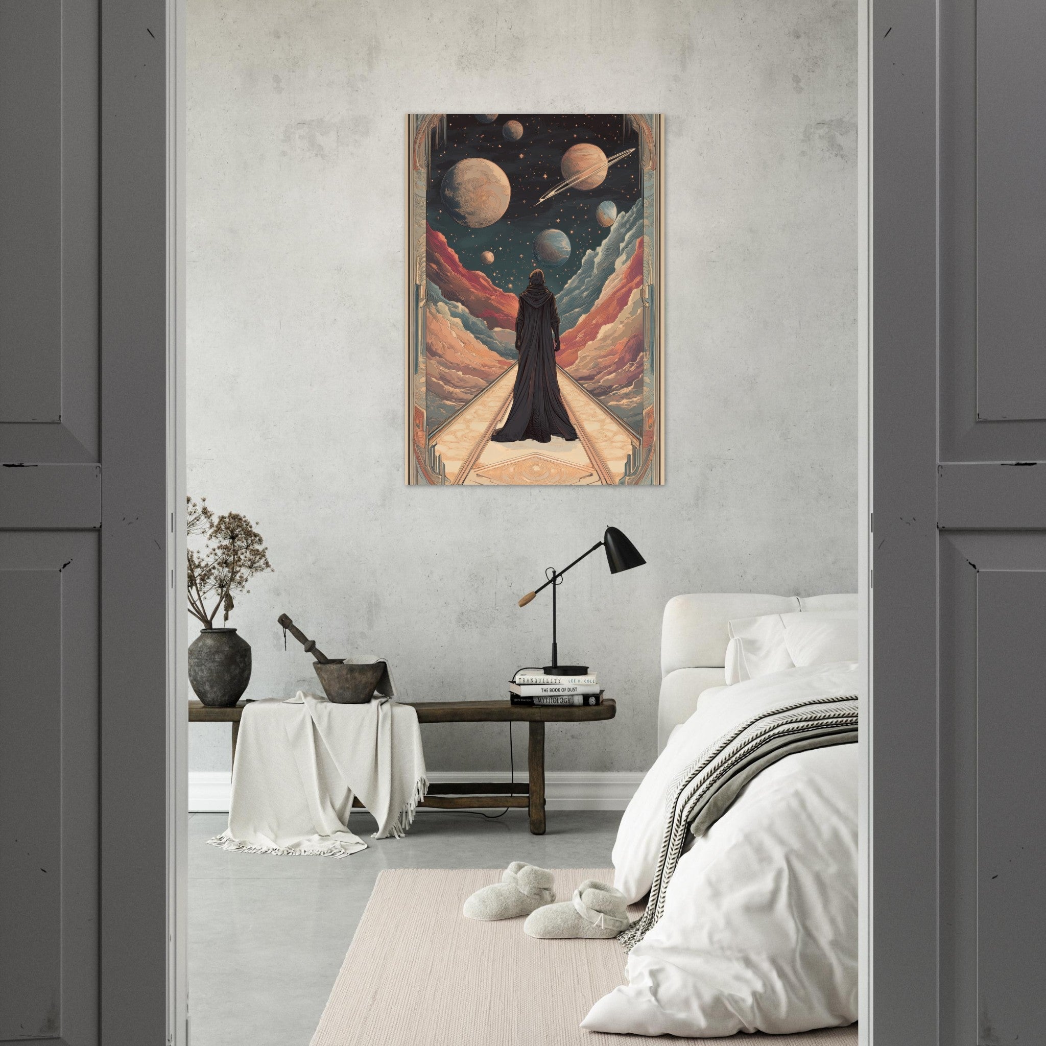 Aluminum Print Portrait - The Astral Voyager An Art Nouveau poster 2 - Shop Ai Art WebShop - Digital Art online Store