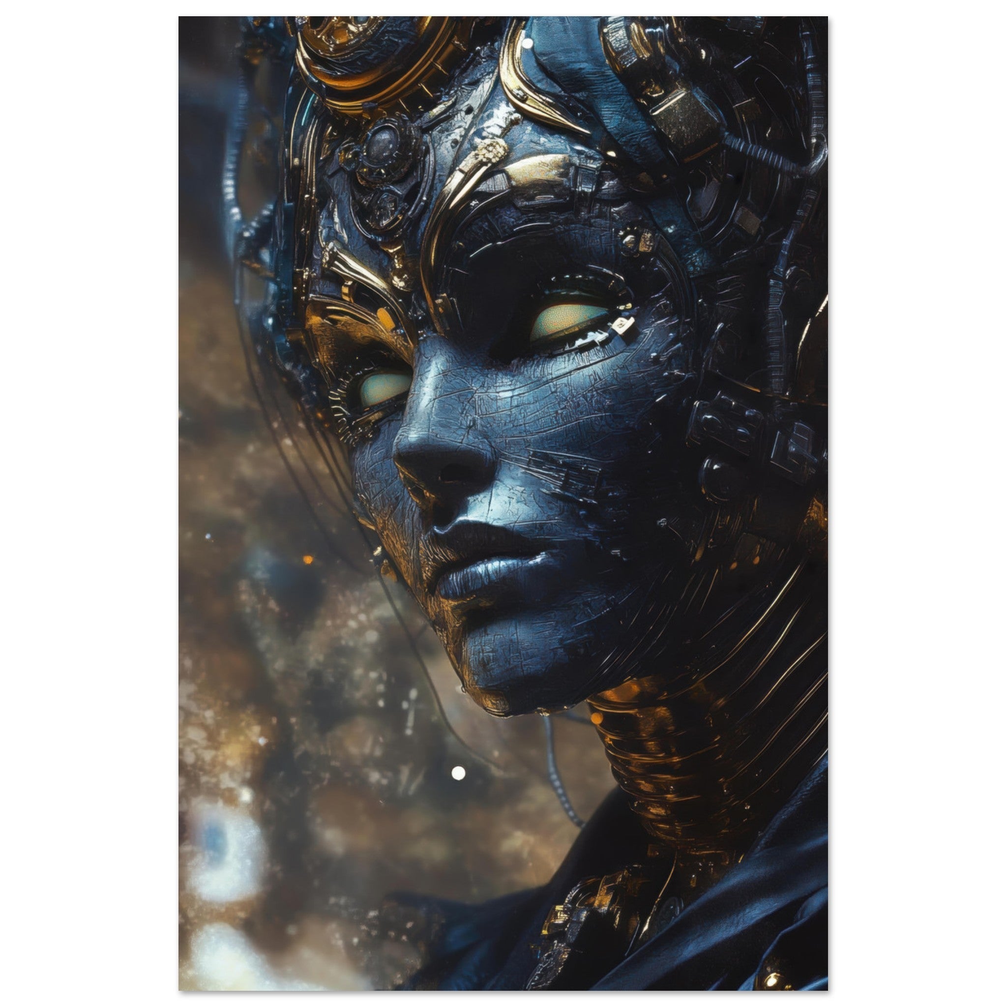 Aluminum Print Portrait - The Cybernetic Dukes Masquerade A lavish master 2 - Shop Ai Art WebShop - Digital Art online Store