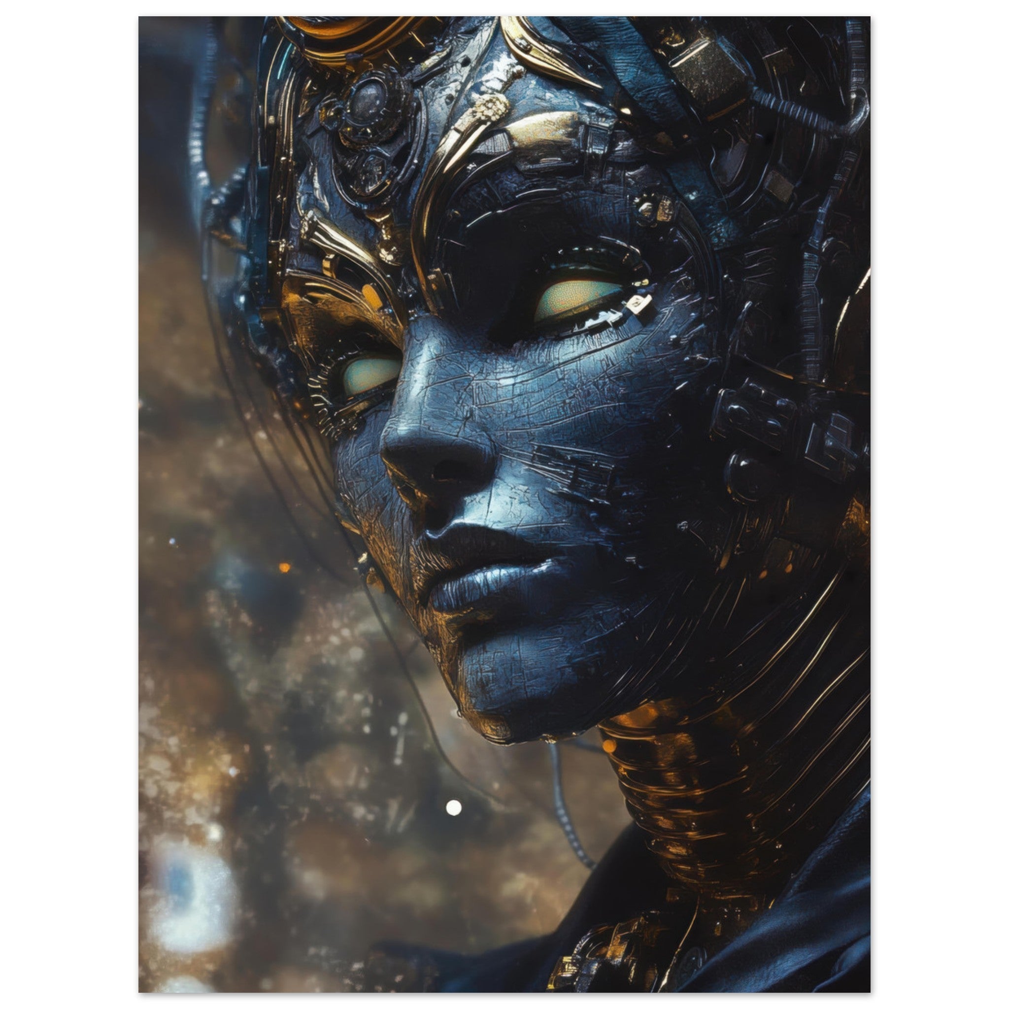 Aluminum Print Portrait - The Cybernetic Dukes Masquerade A lavish master 2 - Shop Ai Art WebShop - Digital Art online Store
