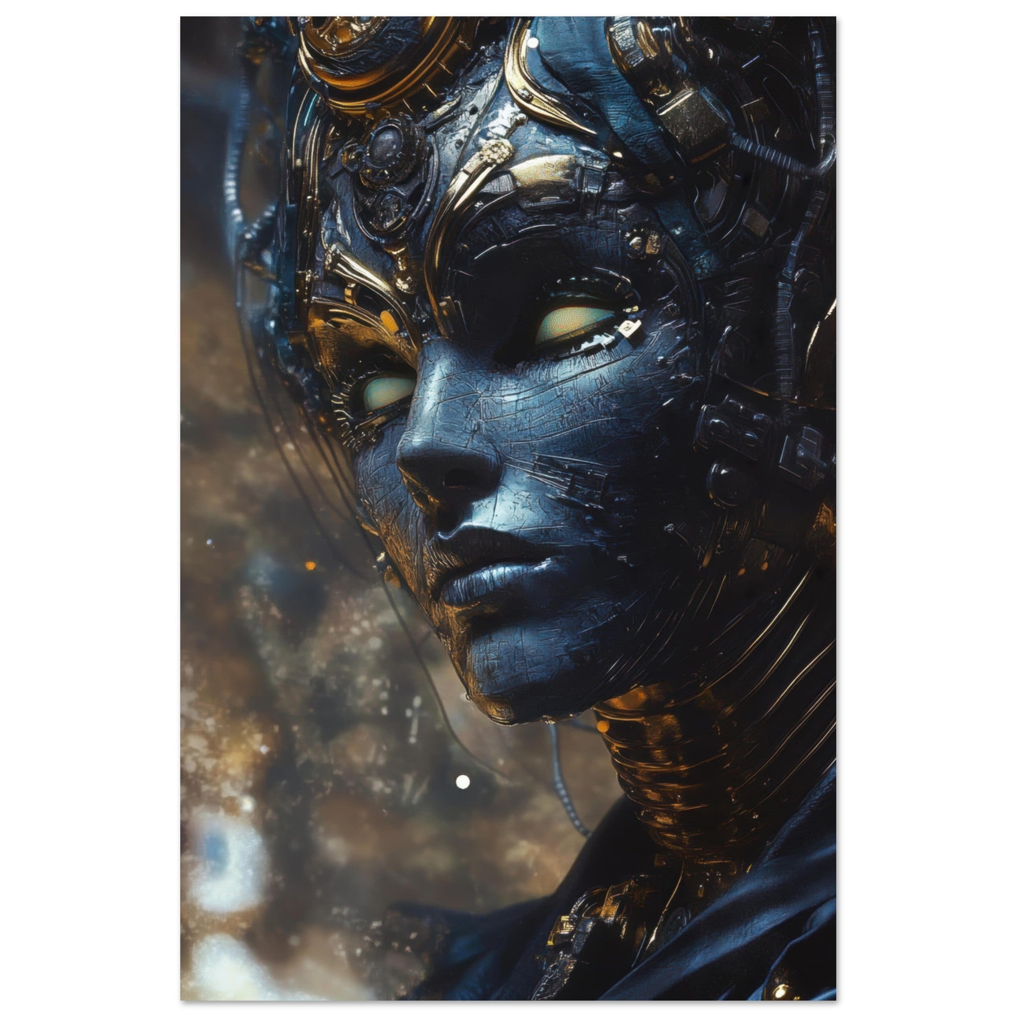 Aluminum Print Portrait - The Cybernetic Dukes Masquerade A lavish master 2 - Shop Ai Art WebShop - Digital Art online Store