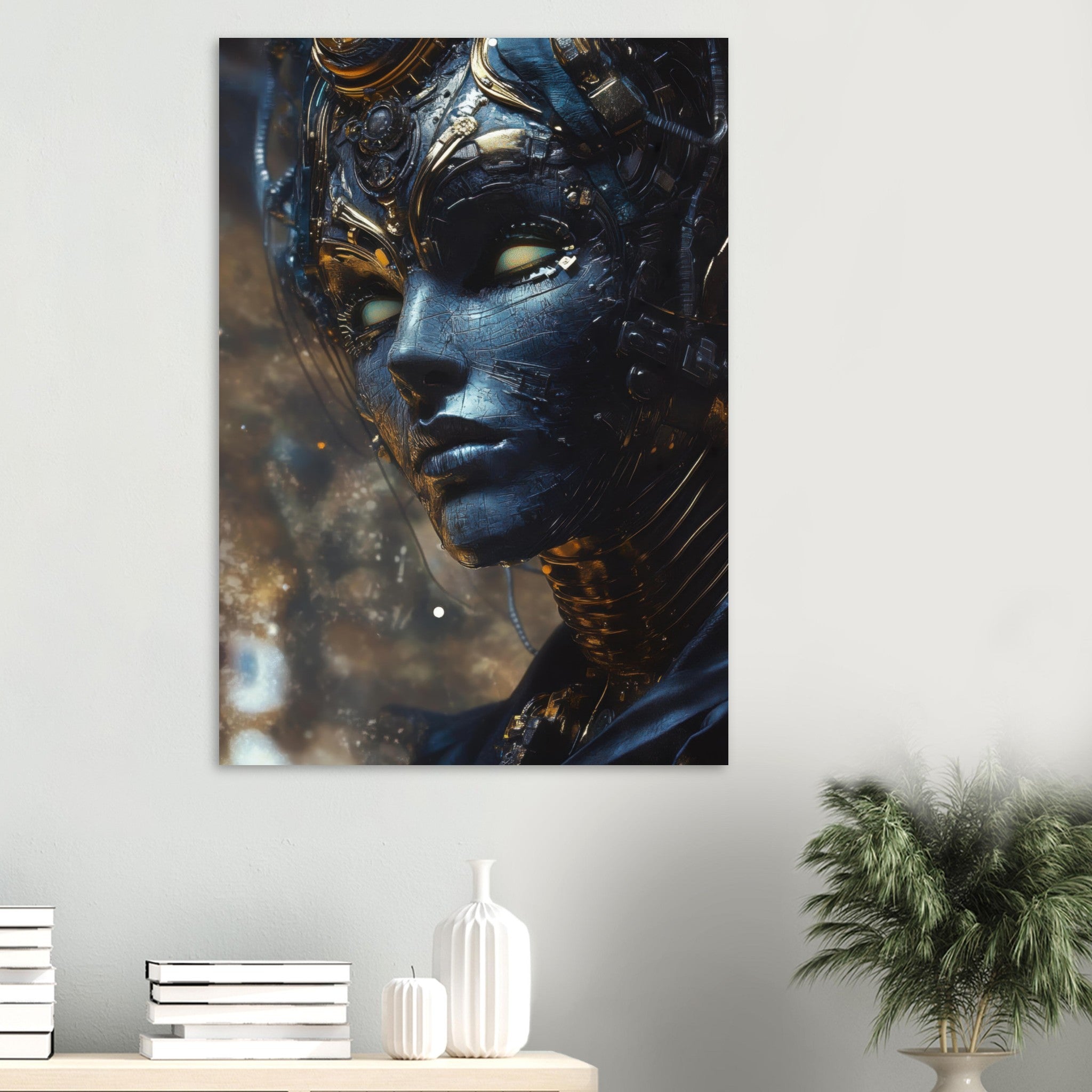 Aluminum Print Portrait - The Cybernetic Dukes Masquerade A lavish master 2 - Shop Ai Art WebShop - Digital Art online Store