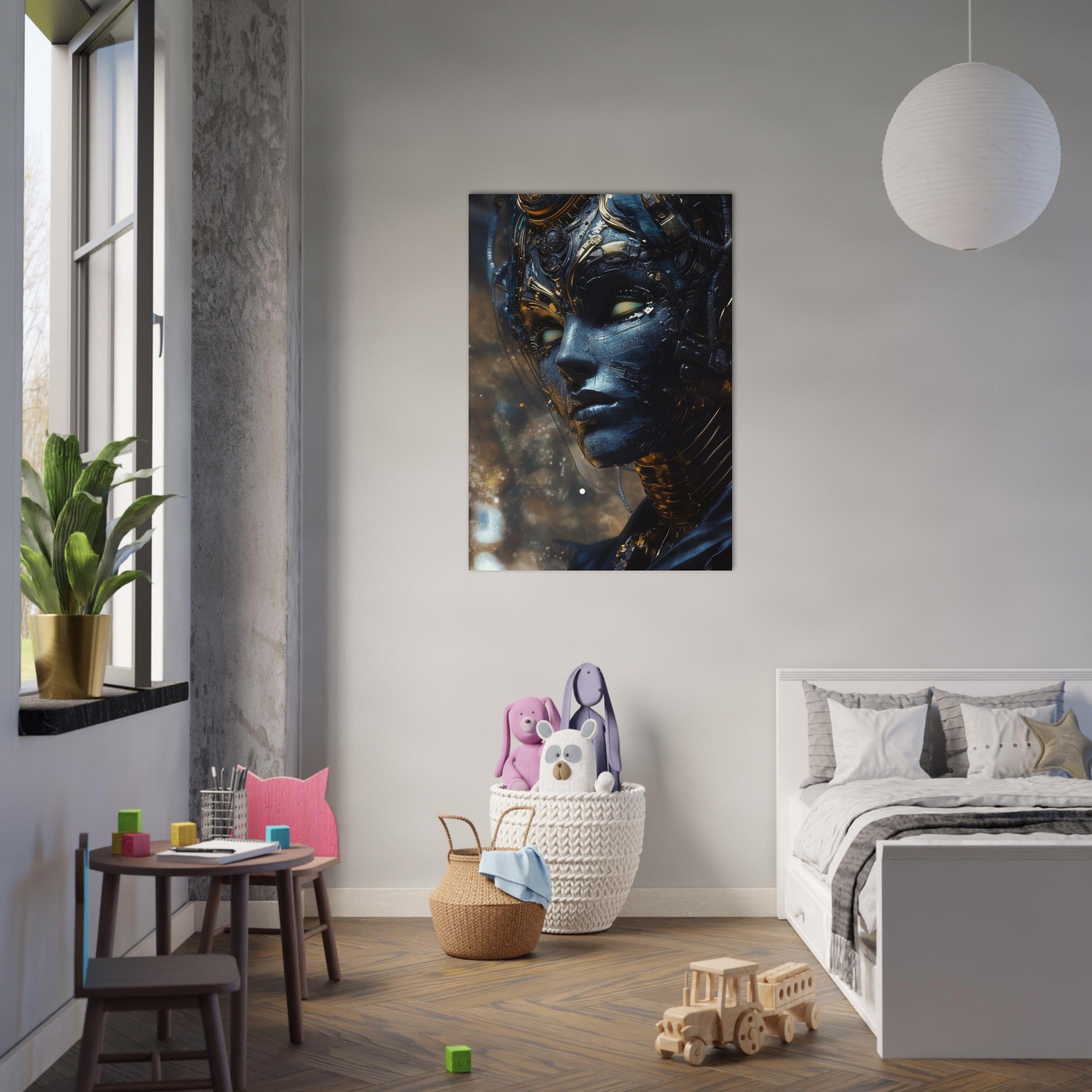 Aluminum Print Portrait - The Cybernetic Dukes Masquerade A lavish master 2 - Shop Ai Art WebShop - Digital Art online Store