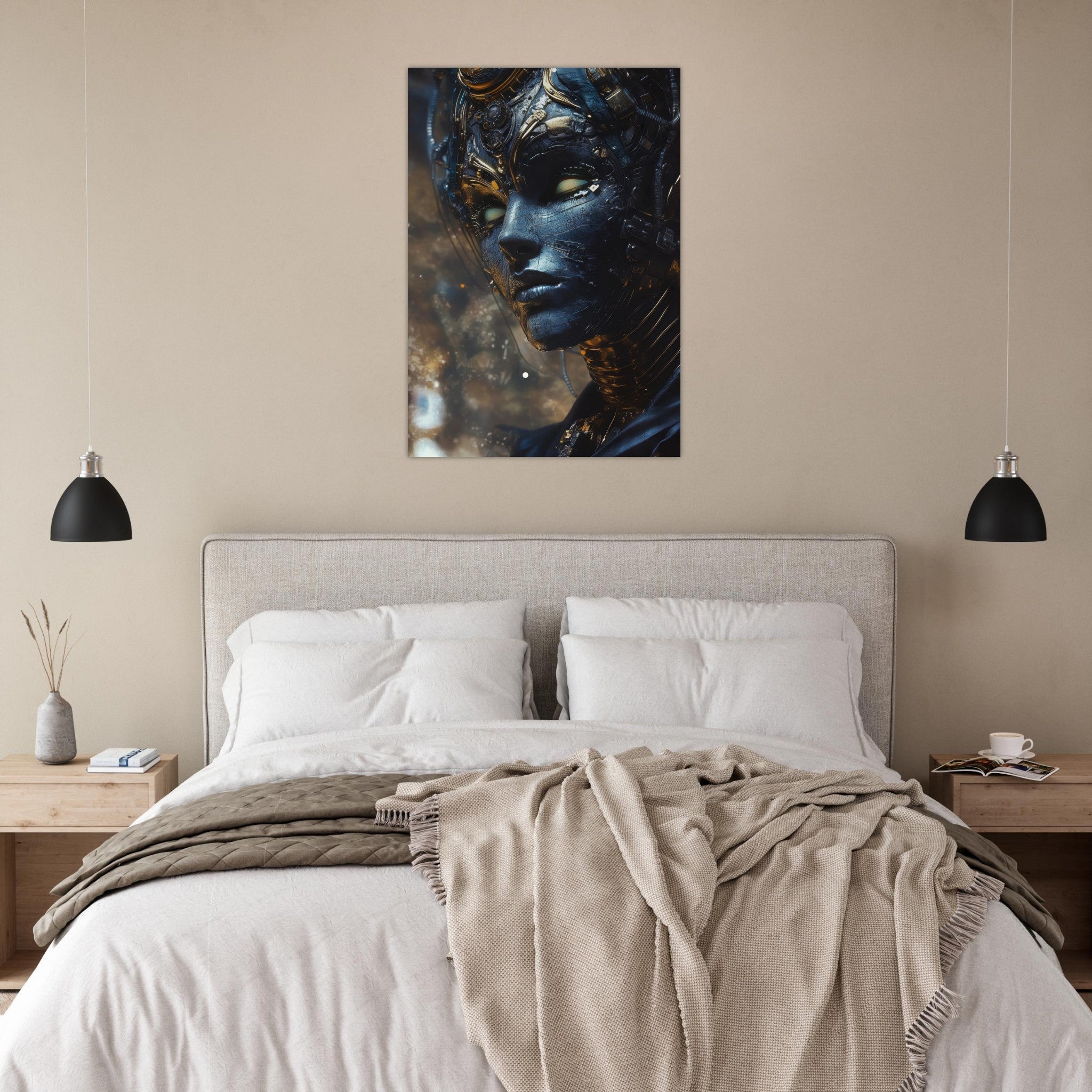 Aluminum Print Portrait - The Cybernetic Dukes Masquerade A lavish master 2 - Shop Ai Art WebShop - Digital Art online Store