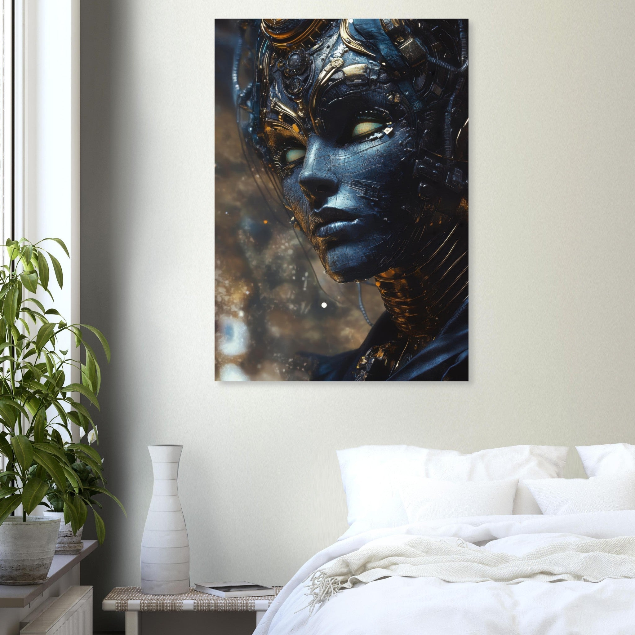 Aluminum Print Portrait - The Cybernetic Dukes Masquerade A lavish master 2 - Shop Ai Art WebShop - Digital Art online Store