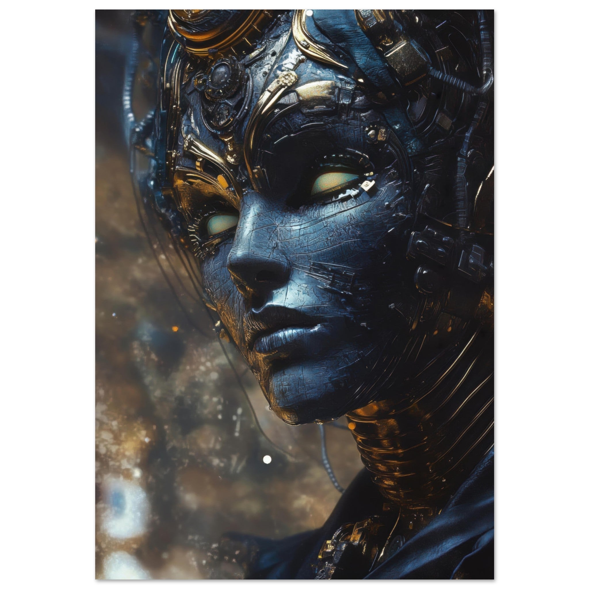 Aluminum Print Portrait - The Cybernetic Dukes Masquerade A lavish master 2 - Shop Ai Art WebShop - Digital Art online Store