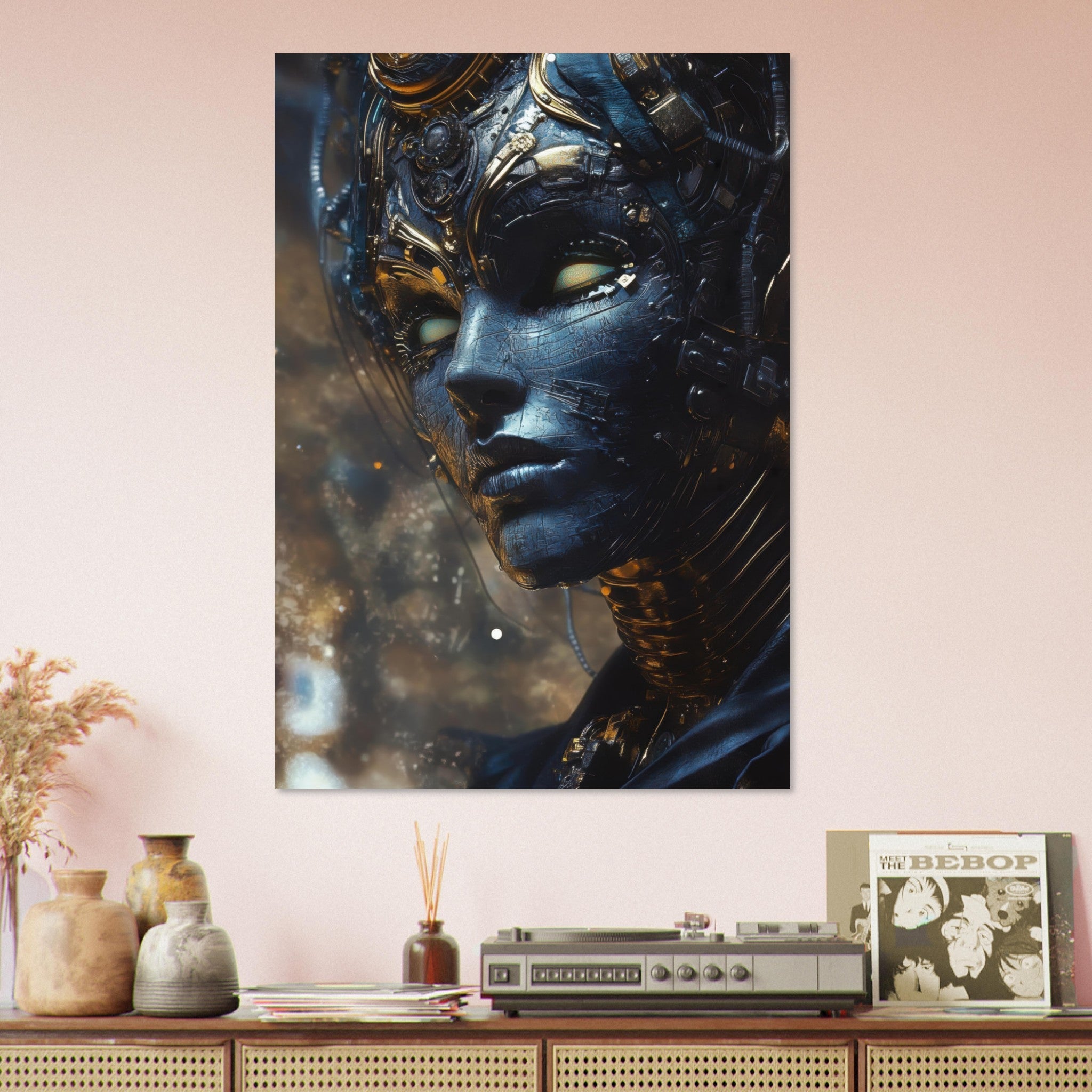 Aluminum Print Portrait - The Cybernetic Dukes Masquerade A lavish master 2 - Shop Ai Art WebShop - Digital Art online Store