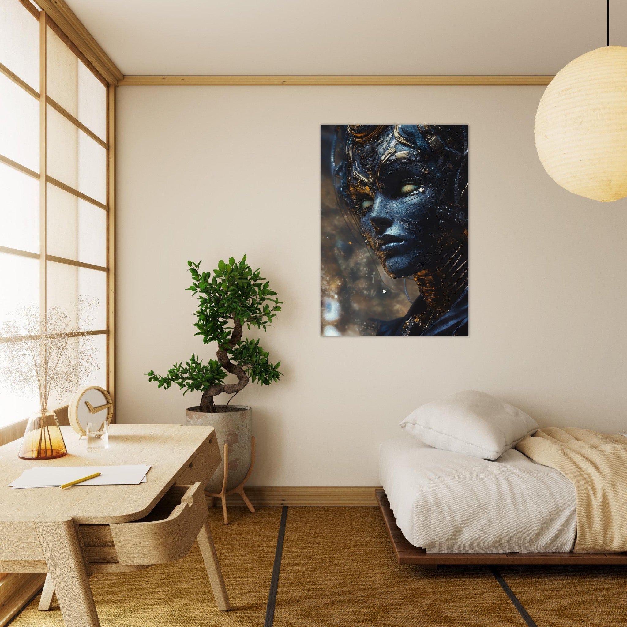 Aluminum Print Portrait - The Cybernetic Dukes Masquerade A lavish master 2 - Shop Ai Art WebShop - Digital Art online Store