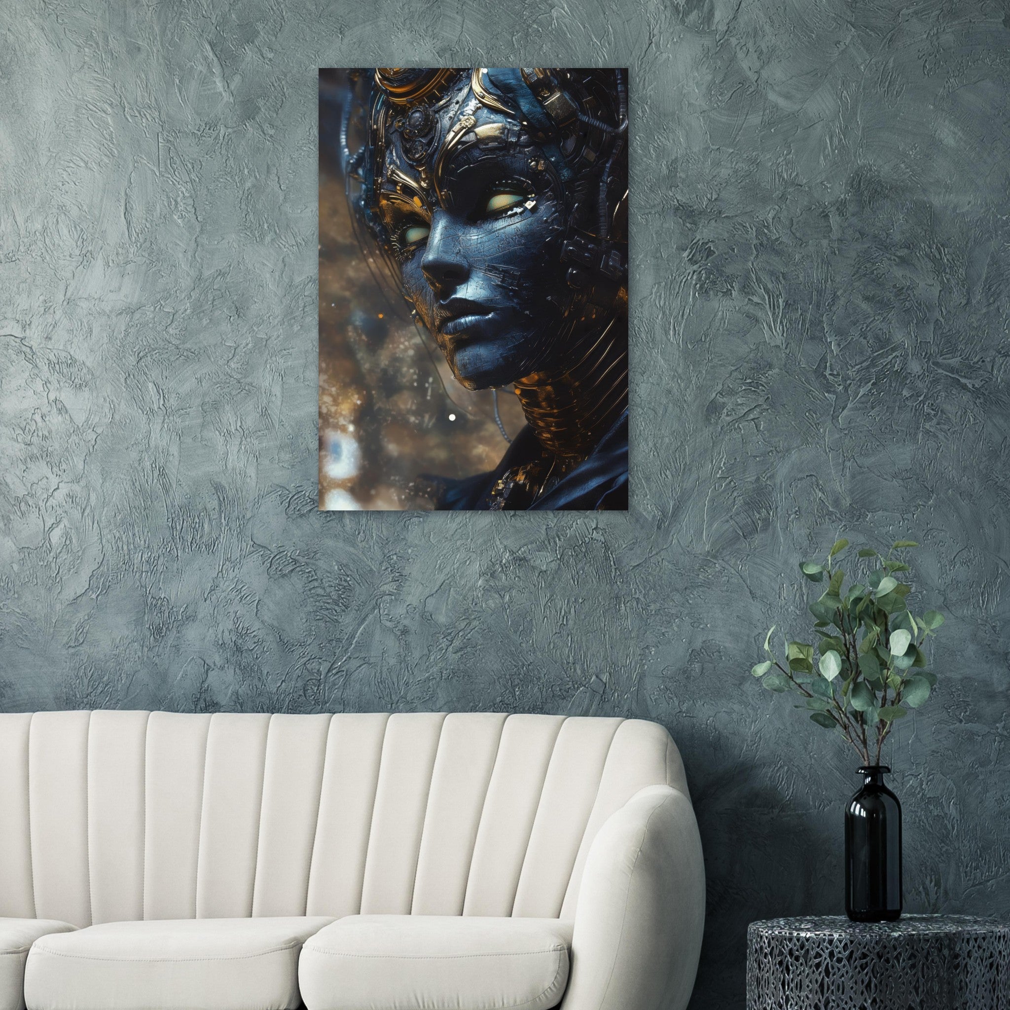 Aluminum Print Portrait - The Cybernetic Dukes Masquerade A lavish master 2 - Shop Ai Art WebShop - Digital Art online Store