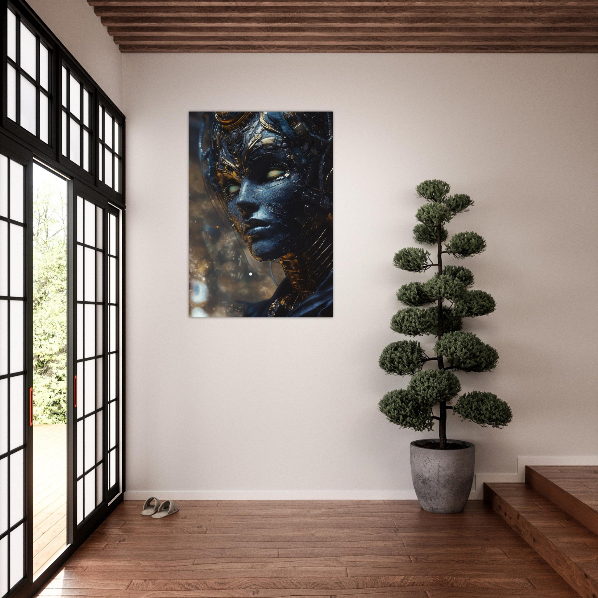 Aluminum Print Portrait - The Cybernetic Dukes Masquerade A lavish master 2 - Shop Ai Art WebShop - Digital Art online Store