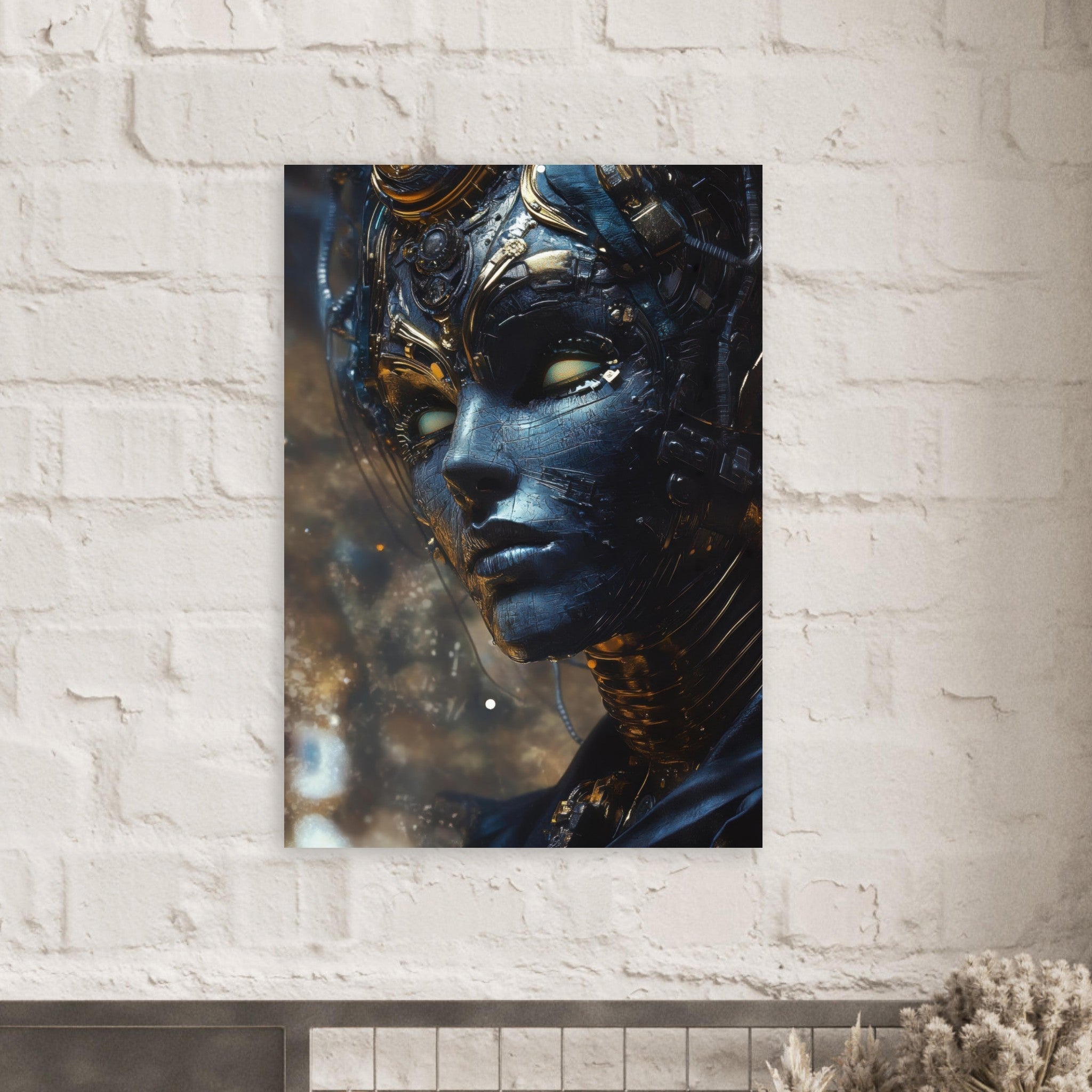 Aluminum Print Portrait - The Cybernetic Dukes Masquerade A lavish master 2 - Shop Ai Art WebShop - Digital Art online Store