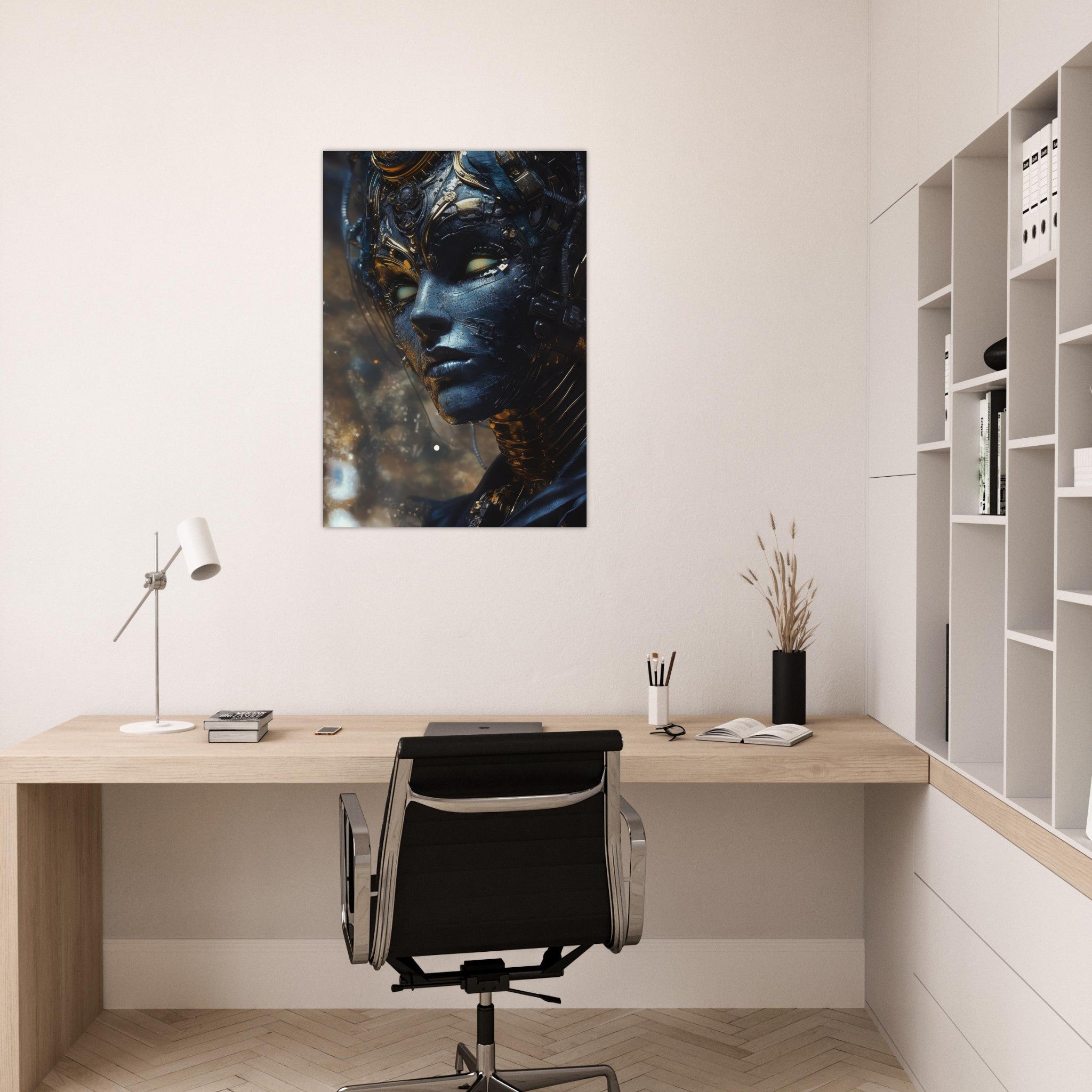 Aluminum Print Portrait - The Cybernetic Dukes Masquerade A lavish master 2 - Shop Ai Art WebShop - Digital Art online Store
