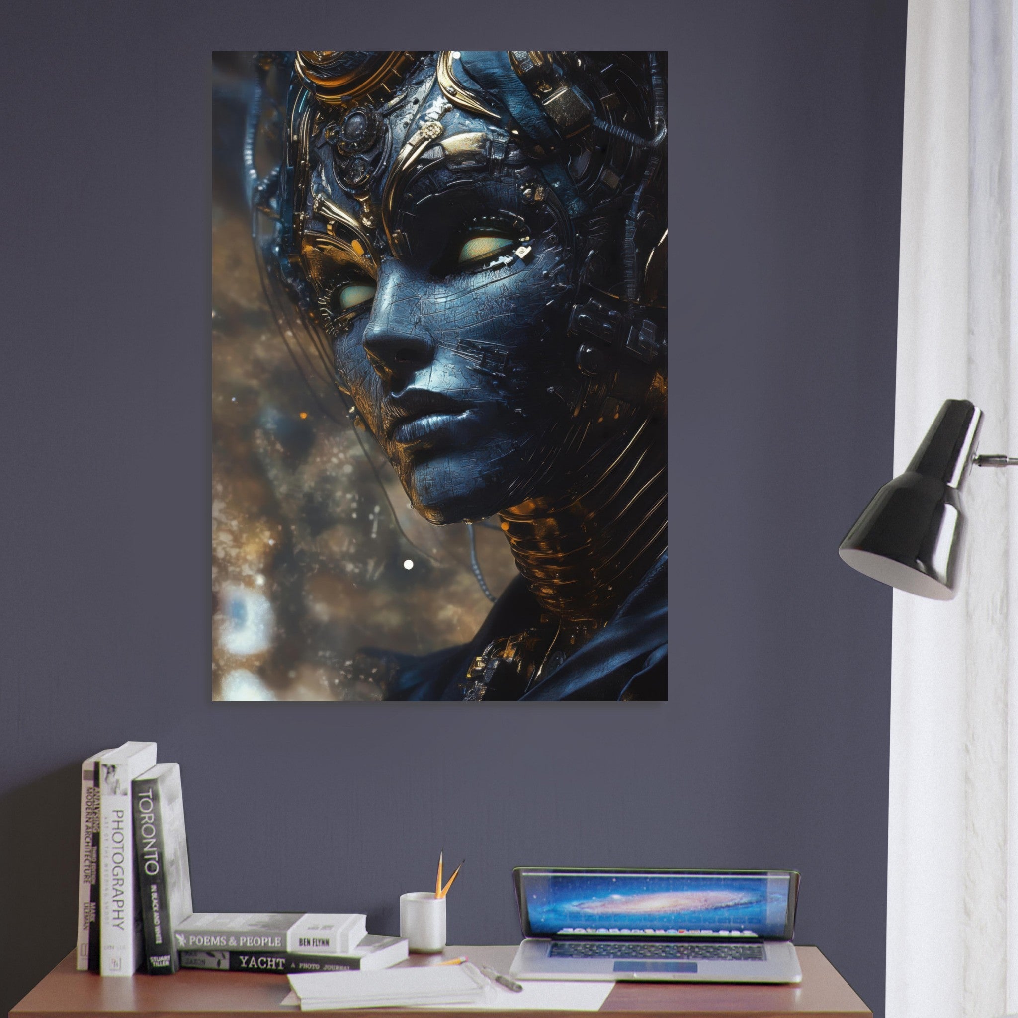Aluminum Print Portrait - The Cybernetic Dukes Masquerade A lavish master 2 - Shop Ai Art WebShop - Digital Art online Store