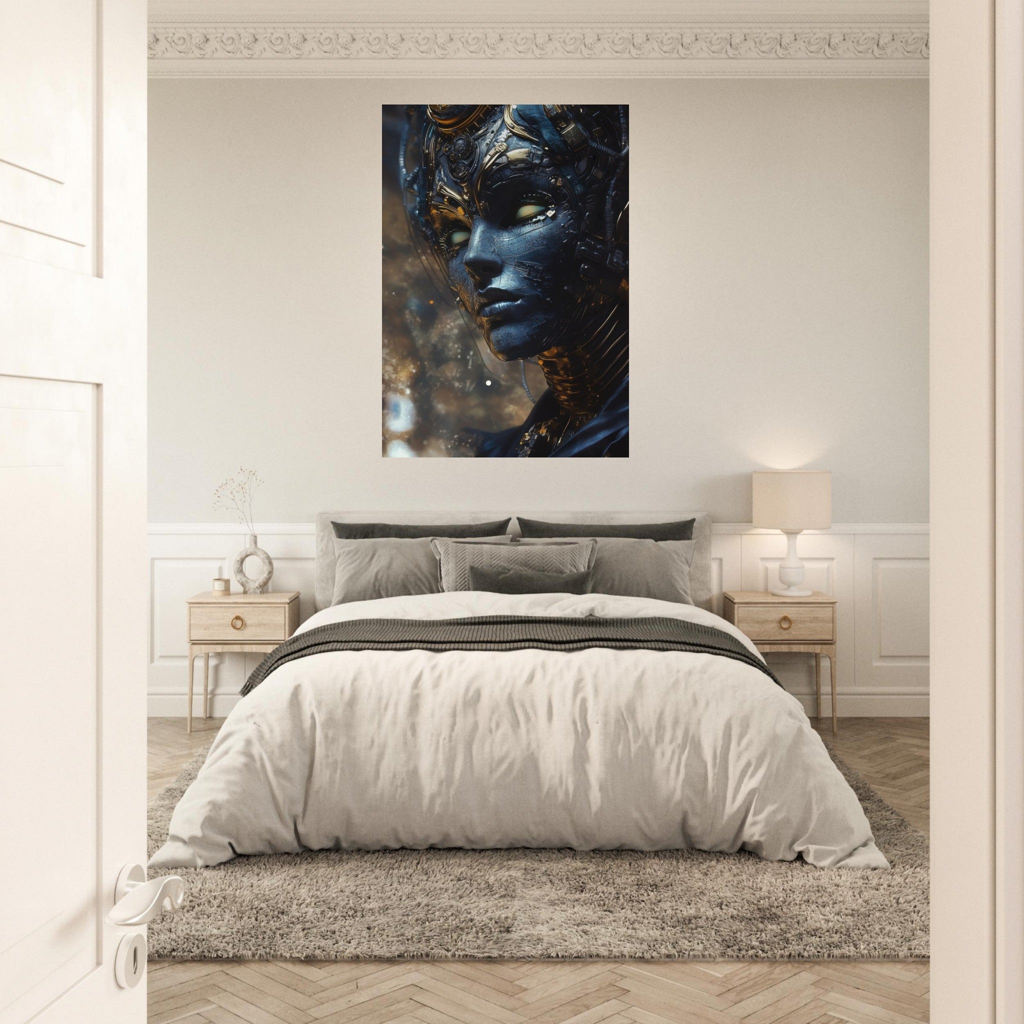 Aluminum Print Portrait - The Cybernetic Dukes Masquerade A lavish master 2 - Shop Ai Art WebShop - Digital Art online Store