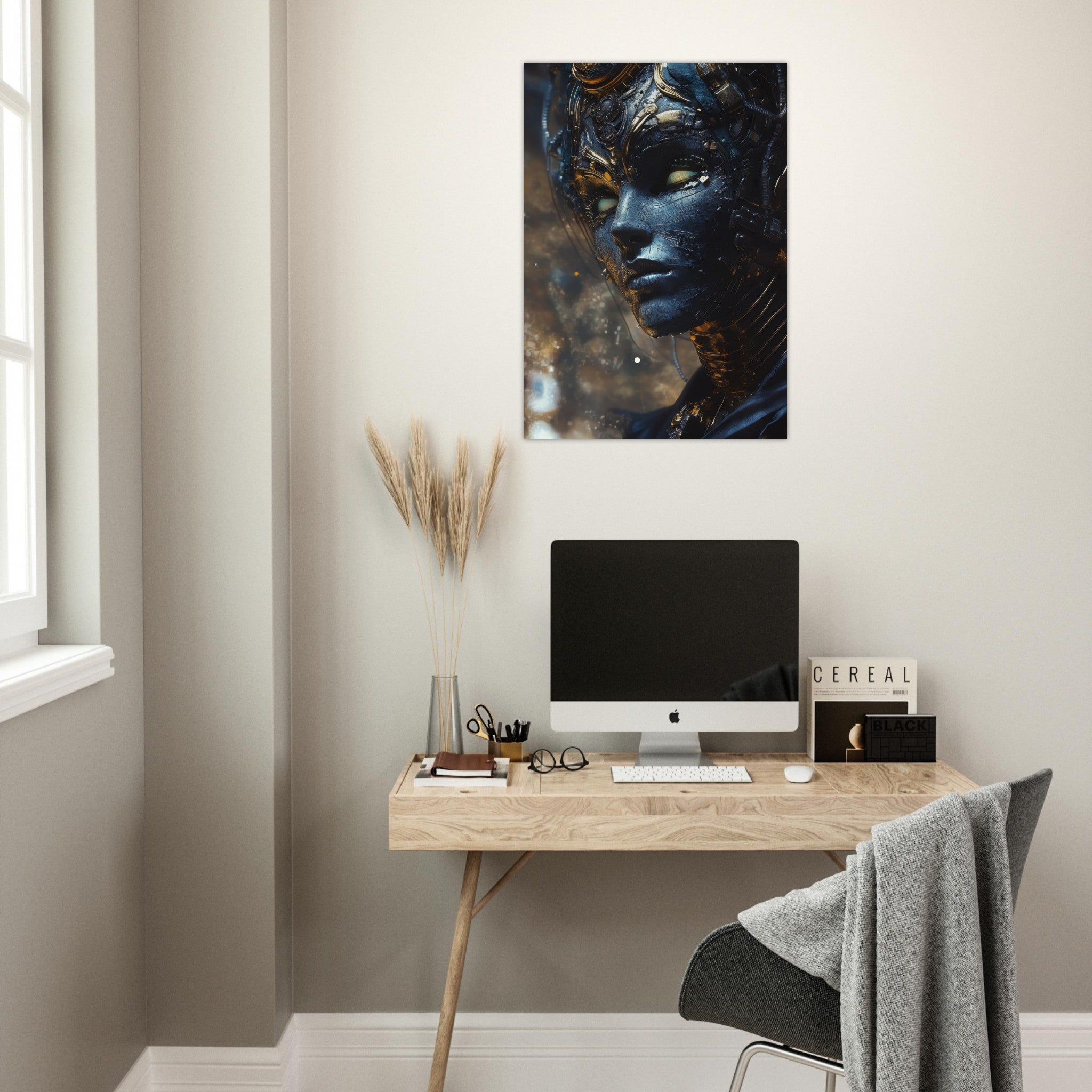 Aluminum Print Portrait - The Cybernetic Dukes Masquerade A lavish master 2 - Shop Ai Art WebShop - Digital Art online Store