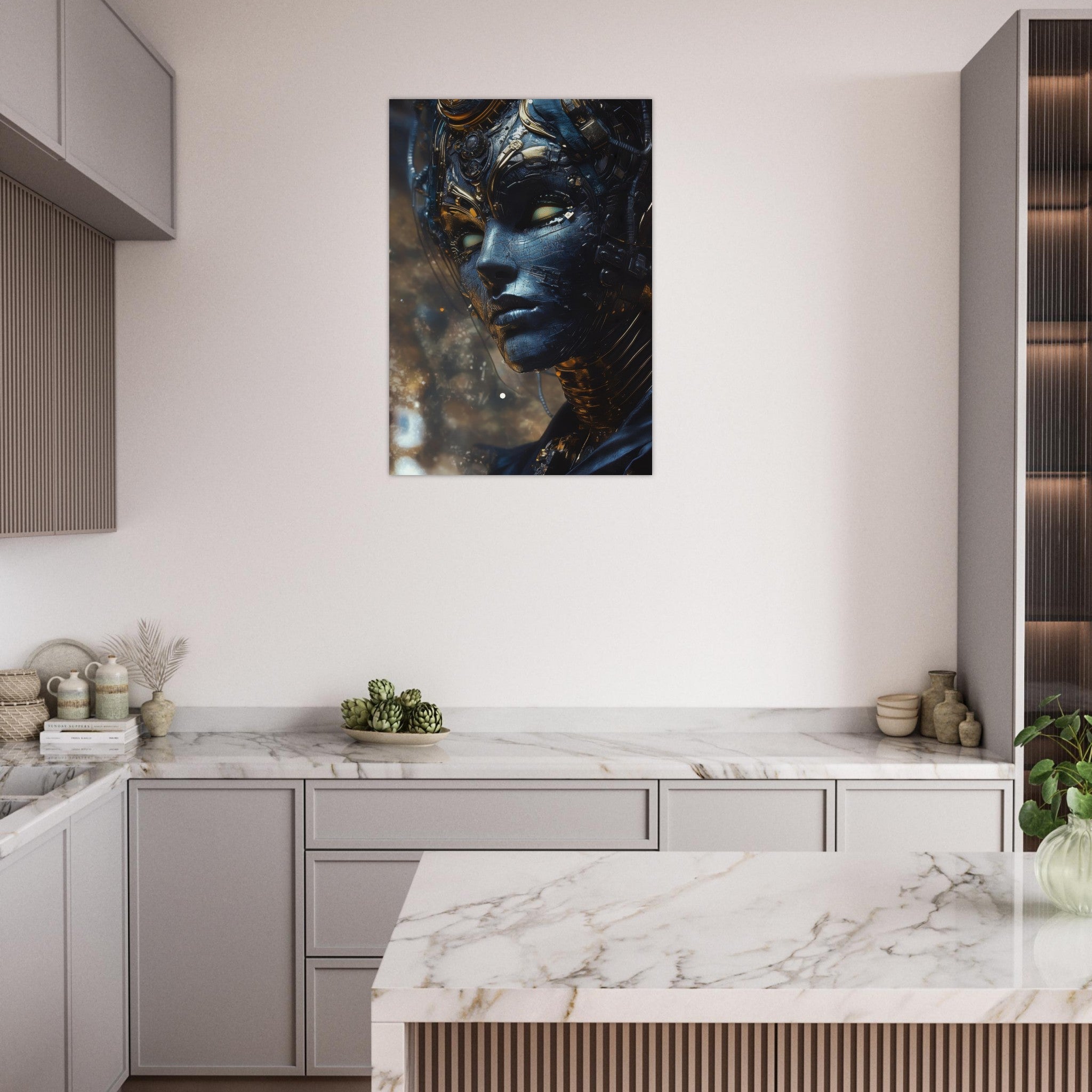 Aluminum Print Portrait - The Cybernetic Dukes Masquerade A lavish master 2 - Shop Ai Art WebShop - Digital Art online Store