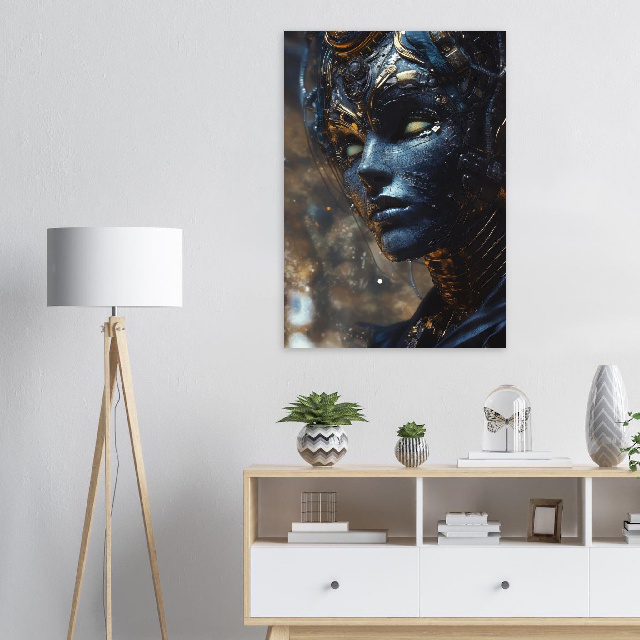 Aluminum Print Portrait - The Cybernetic Dukes Masquerade A lavish master 2 - Shop Ai Art WebShop - Digital Art online Store