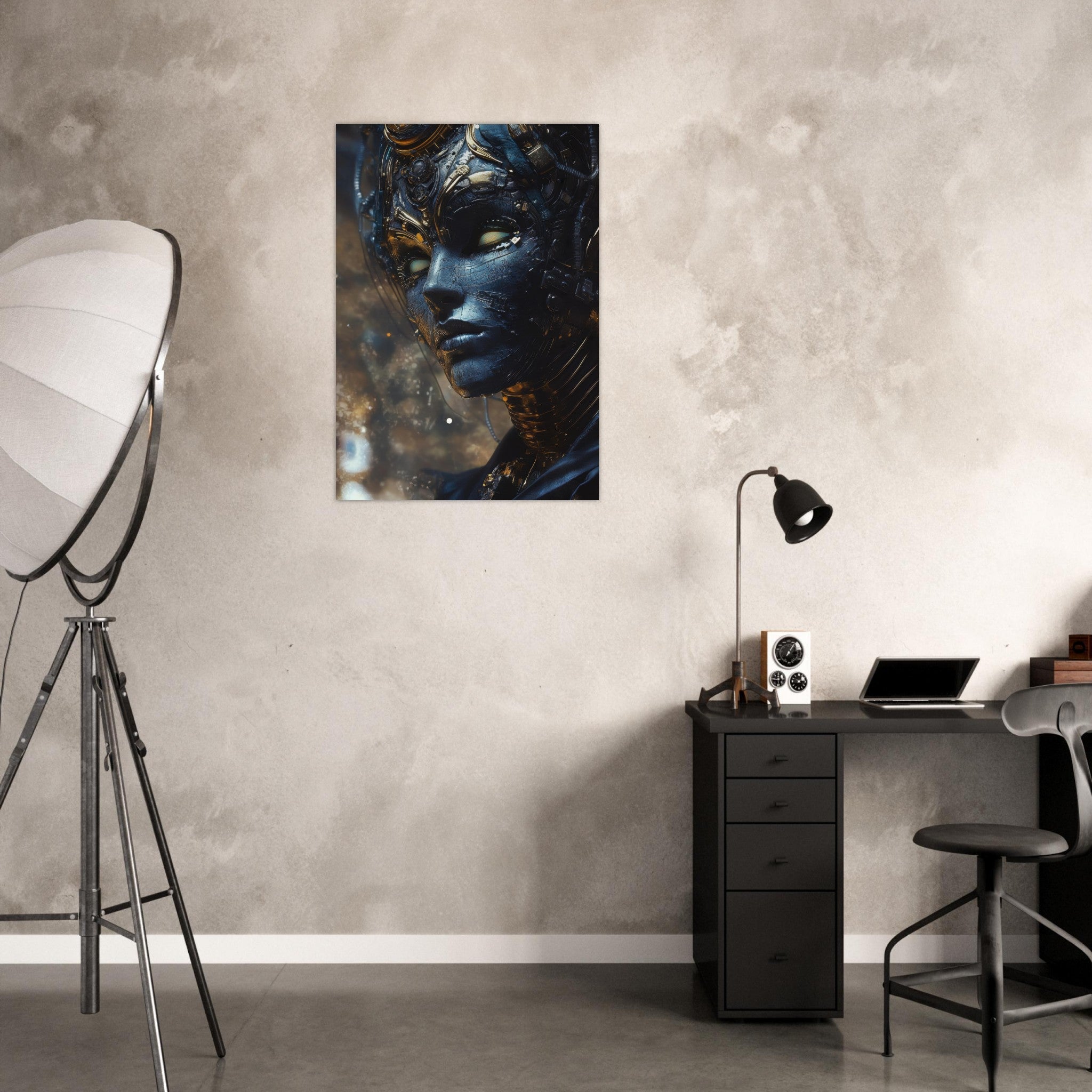 Aluminum Print Portrait - The Cybernetic Dukes Masquerade A lavish master 2 - Shop Ai Art WebShop - Digital Art online Store