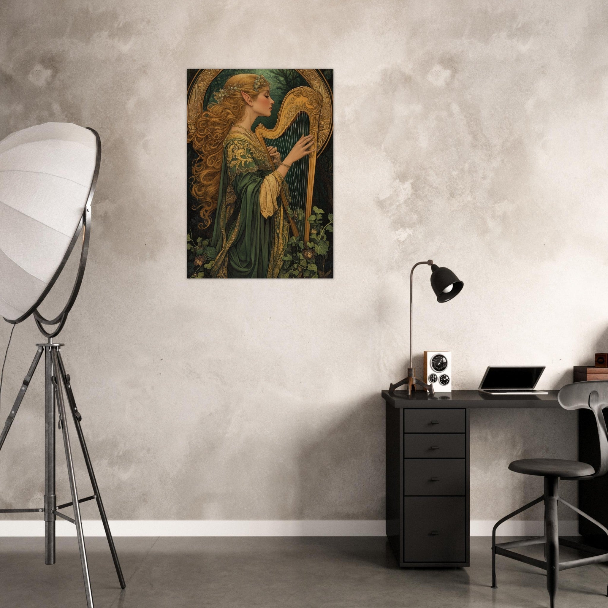 Aluminum Print Portrait - The Enchanted Minstrel of the Fae Court Art You 4 - Shop Ai Art WebShop - Digital Art online Store