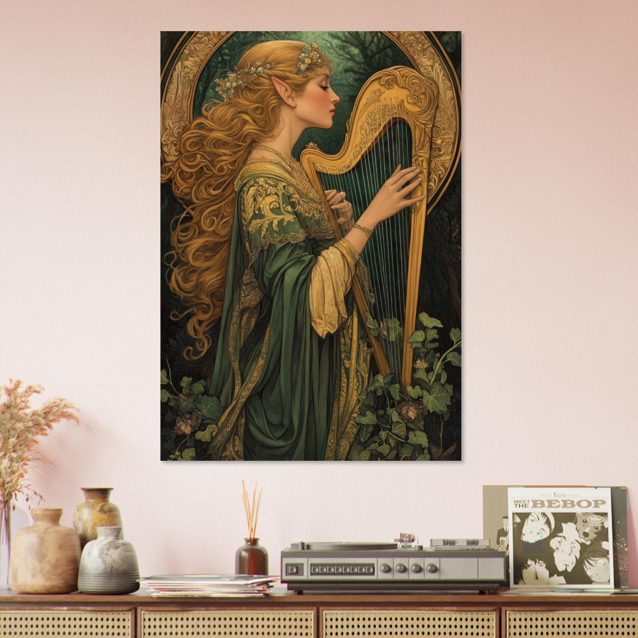 Aluminum Print Portrait - The Enchanted Minstrel of the Fae Court Art You 4 - Shop Ai Art WebShop - Digital Art online Store