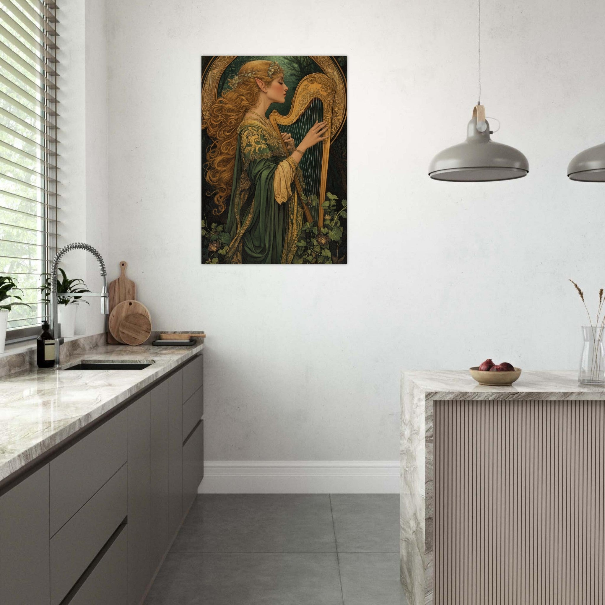 Aluminum Print Portrait - The Enchanted Minstrel of the Fae Court Art You 4 - Shop Ai Art WebShop - Digital Art online Store