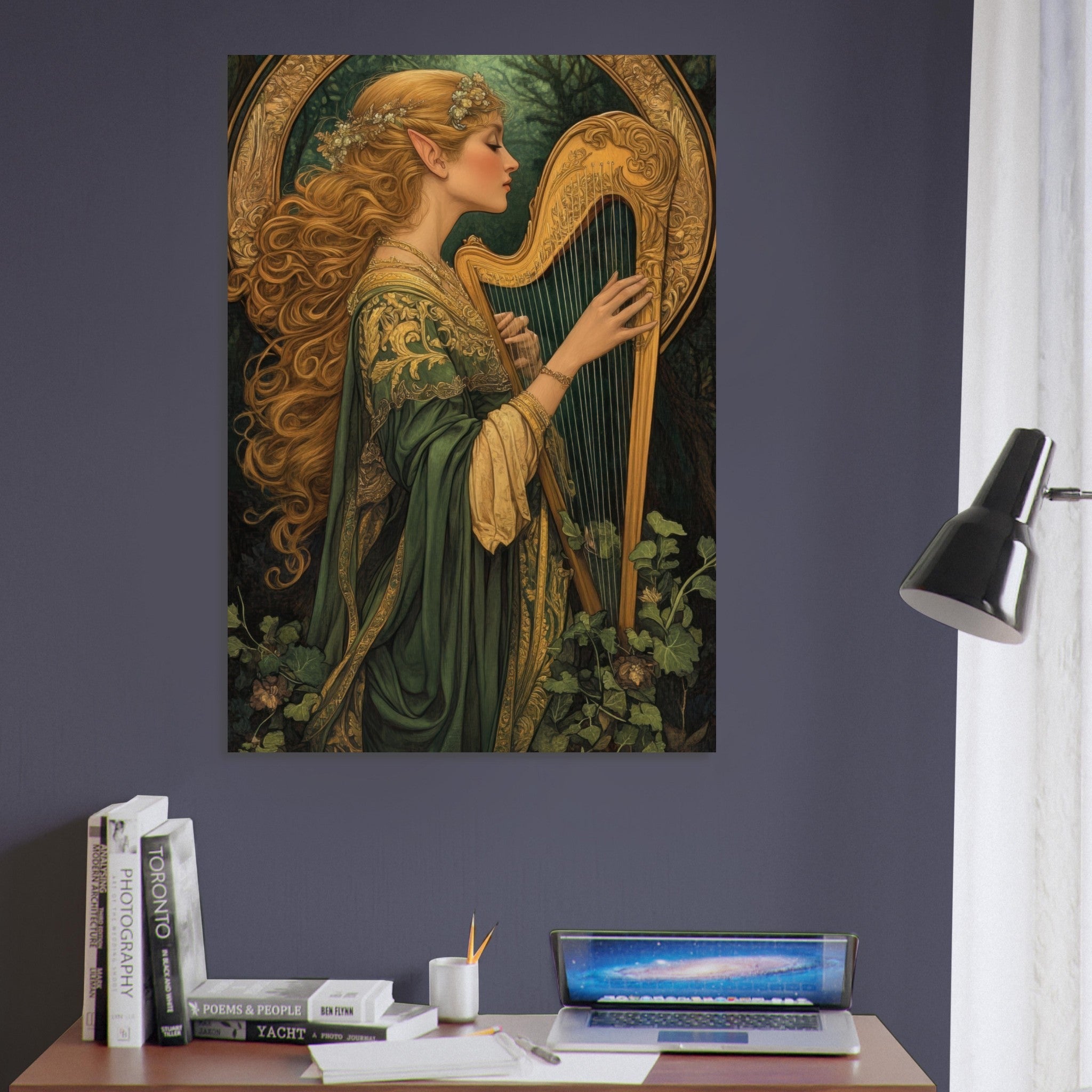 Aluminum Print Portrait - The Enchanted Minstrel of the Fae Court Art You 4 - Shop Ai Art WebShop - Digital Art online Store