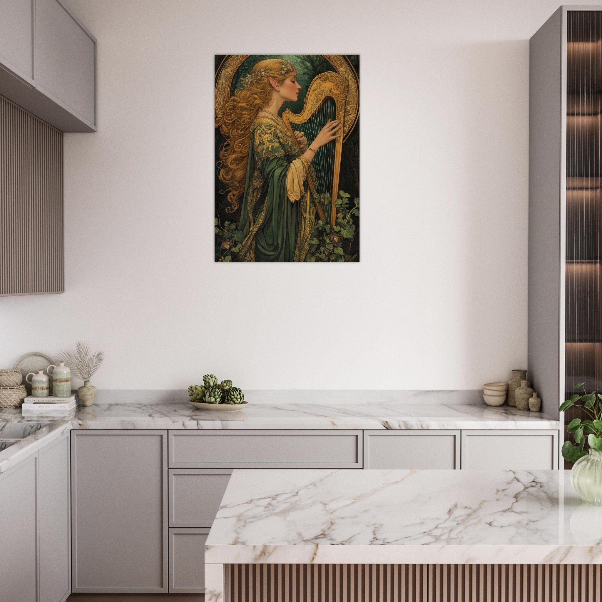 Aluminum Print Portrait - The Enchanted Minstrel of the Fae Court Art You 4 - Shop Ai Art WebShop - Digital Art online Store