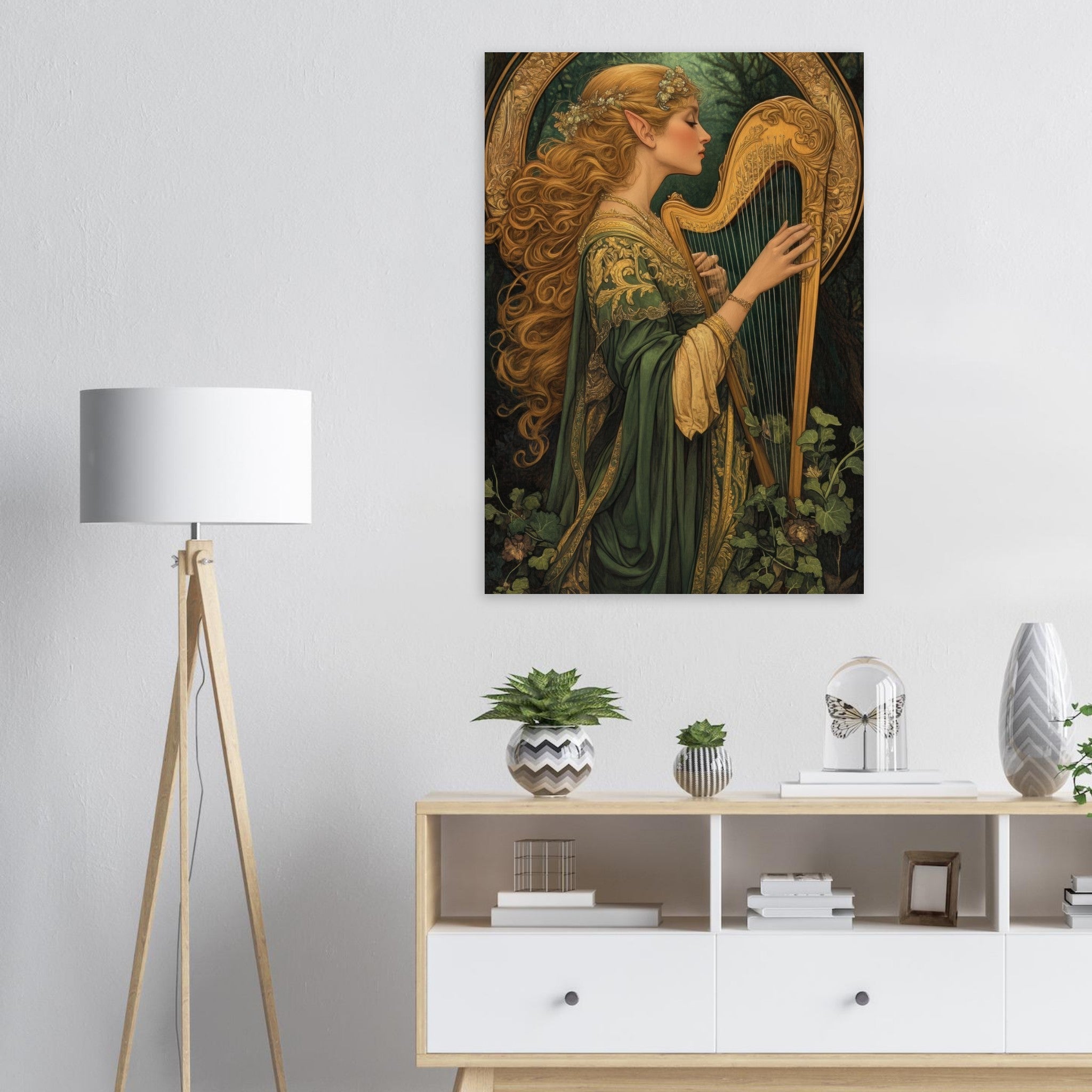Aluminum Print Portrait - The Enchanted Minstrel of the Fae Court Art You 4 - Shop Ai Art WebShop - Digital Art online Store