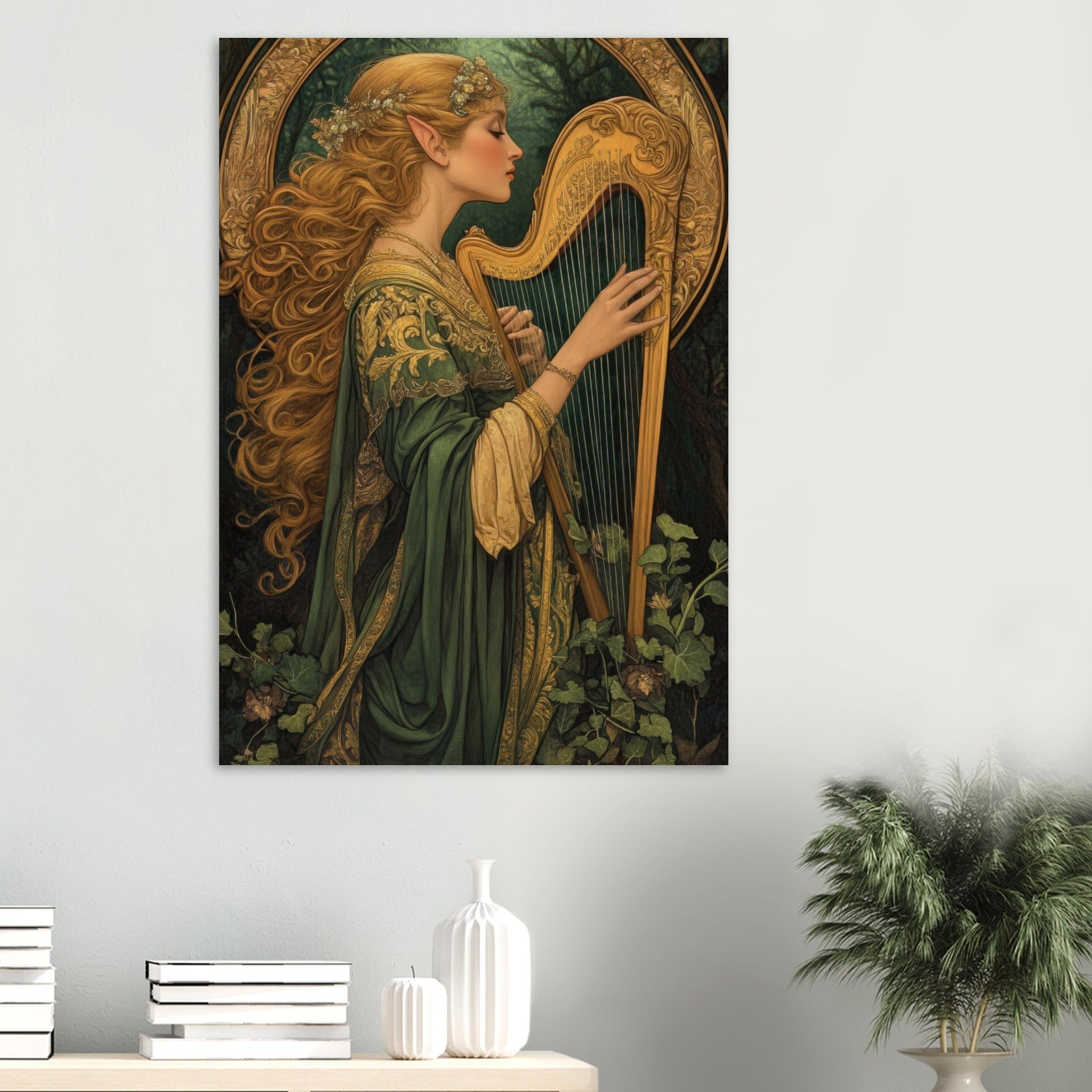 Aluminum Print Portrait - The Enchanted Minstrel of the Fae Court Art You 4 - Shop Ai Art WebShop - Digital Art online Store