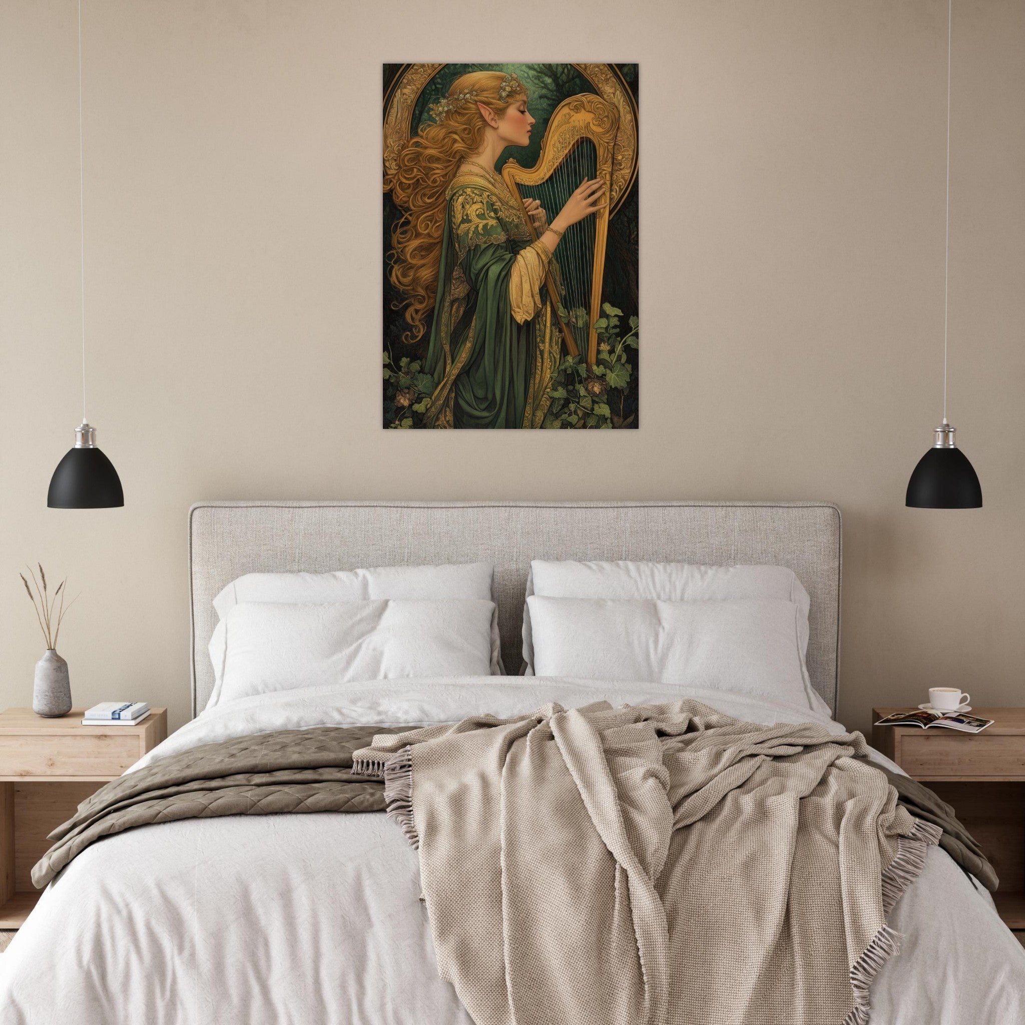 Aluminum Print Portrait - The Enchanted Minstrel of the Fae Court Art You 4 - Shop Ai Art WebShop - Digital Art online Store