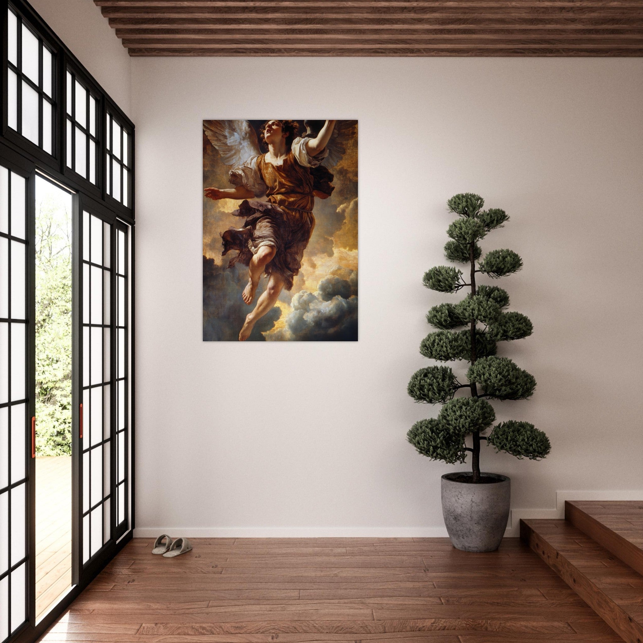 Aluminum Print Portrait - The Fallen Angels Descent Baroque Mythological 2 - Shop Ai Art WebShop - Digital Art online Store