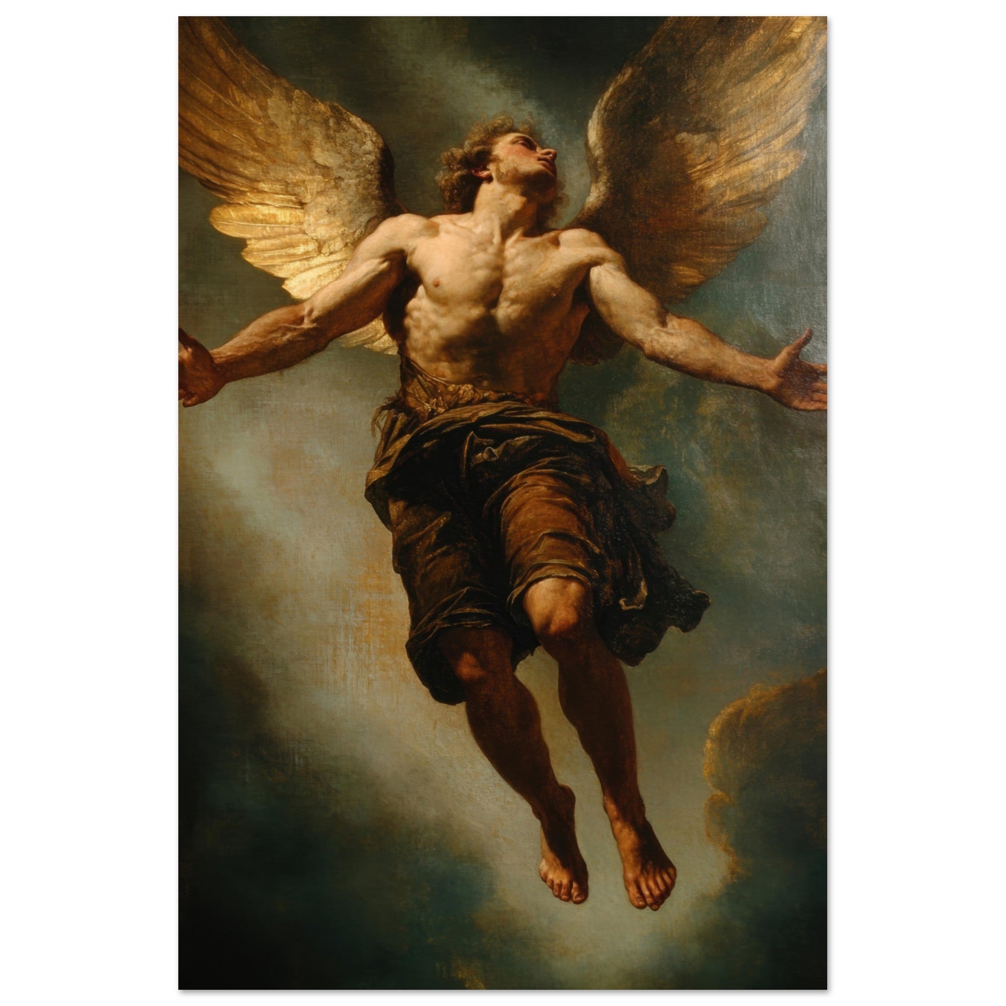 Aluminum Print Portrait - The Fallen Angels Descent Baroque Mythological 3 - Shop Ai Art WebShop - Digital Art online Store
