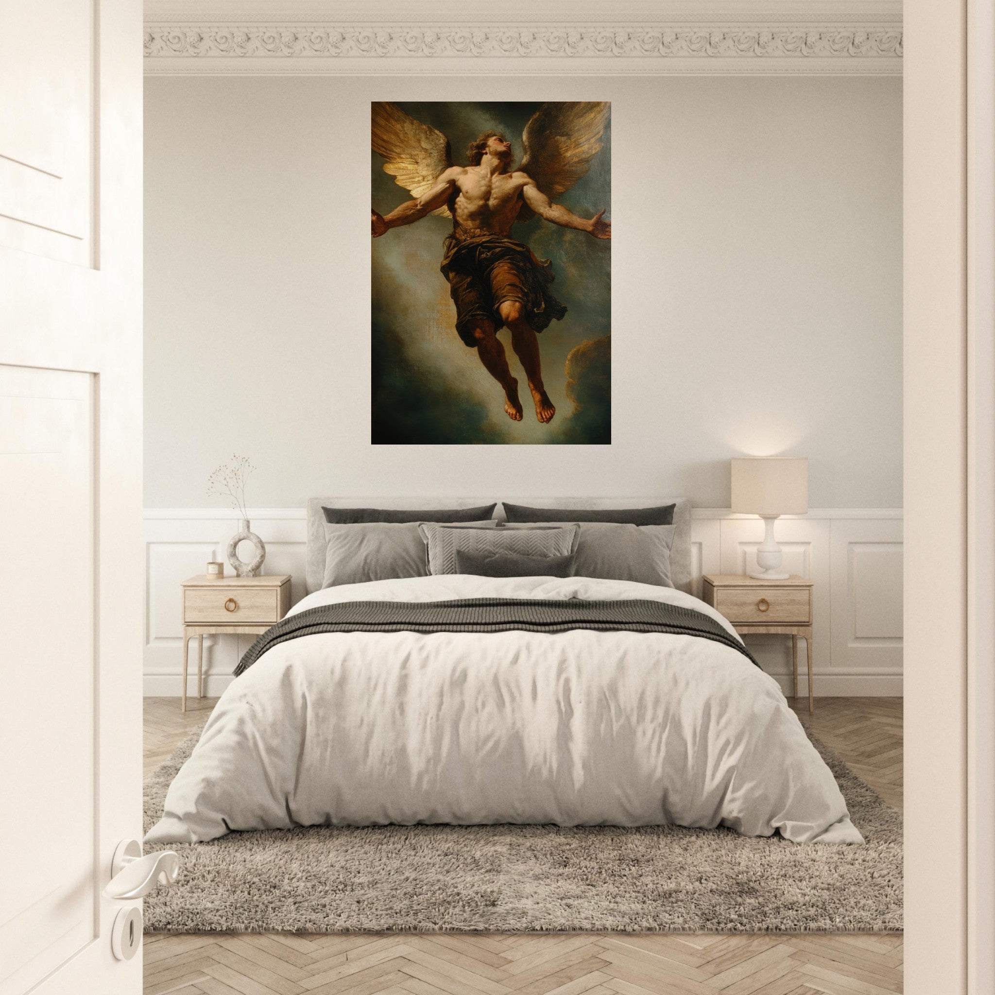 Aluminum Print Portrait - The Fallen Angels Descent Baroque Mythological 3 - Shop Ai Art WebShop - Digital Art online Store