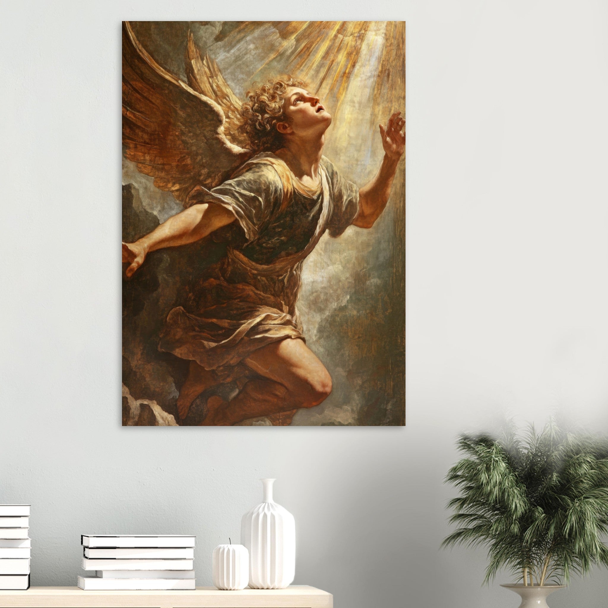 Aluminum Print Portrait - The Fallen Angels Descent Baroque Mythological 4 - Shop Ai Art WebShop - Digital Art online Store