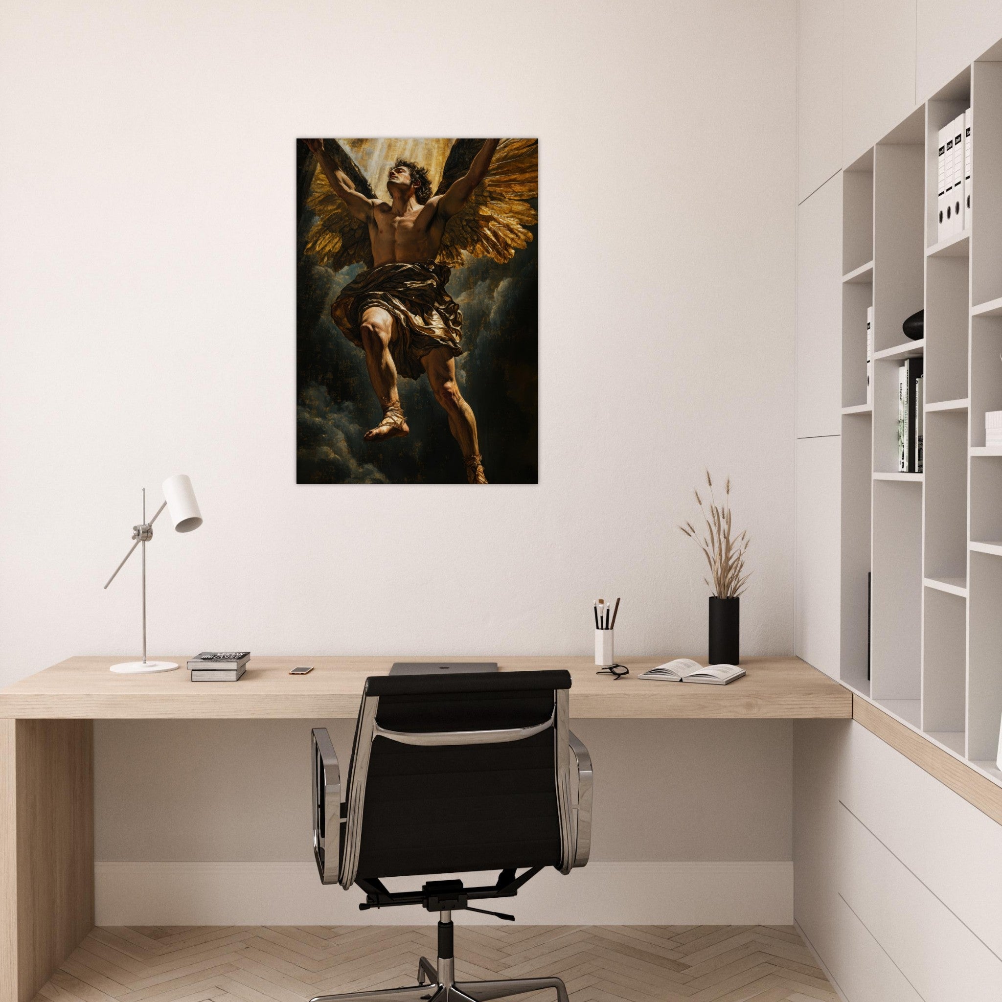 Aluminum Print Portrait - The Fallen Angels Descent Baroque Mythological 5 - Shop Ai Art WebShop - Digital Art online Store
