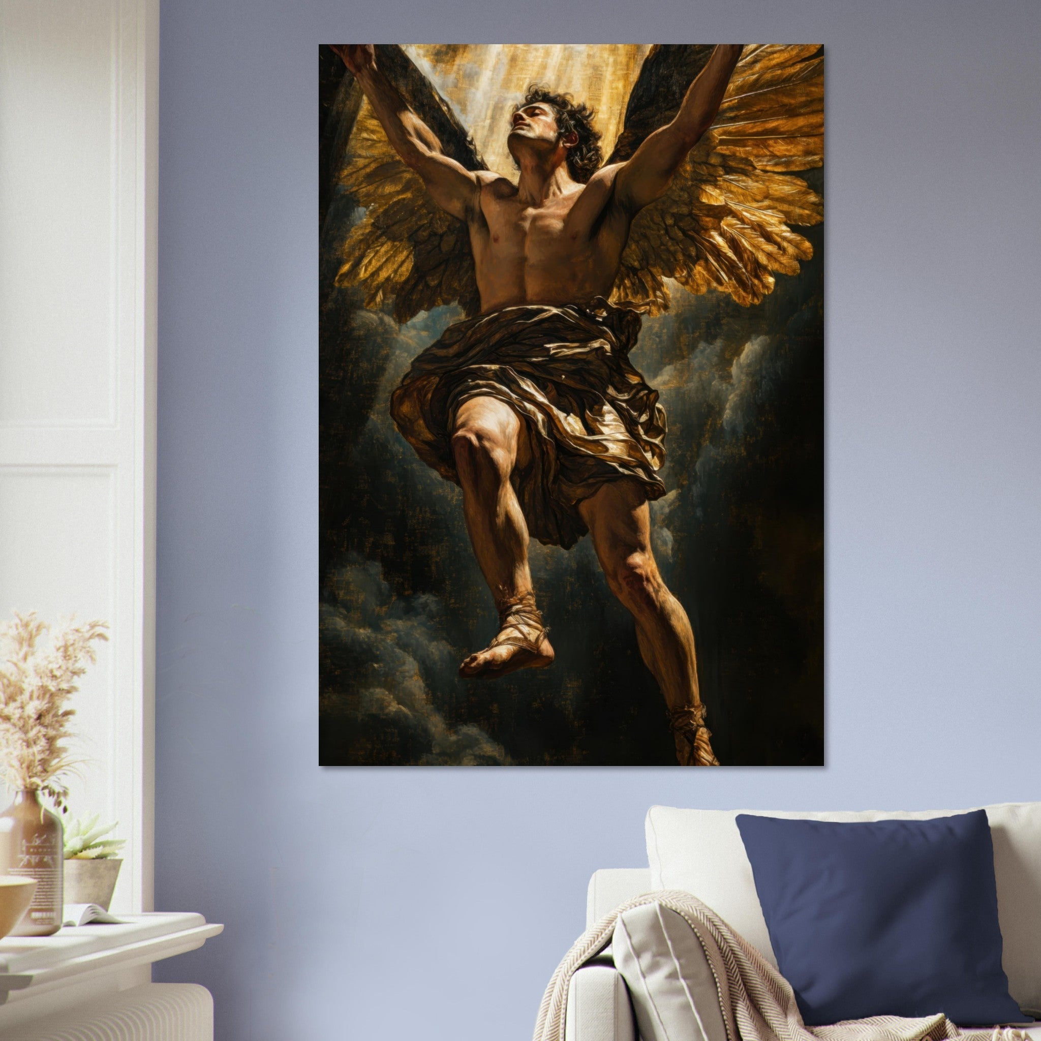 Aluminum Print Portrait - The Fallen Angels Descent Baroque Mythological 5 - Shop Ai Art WebShop - Digital Art online Store