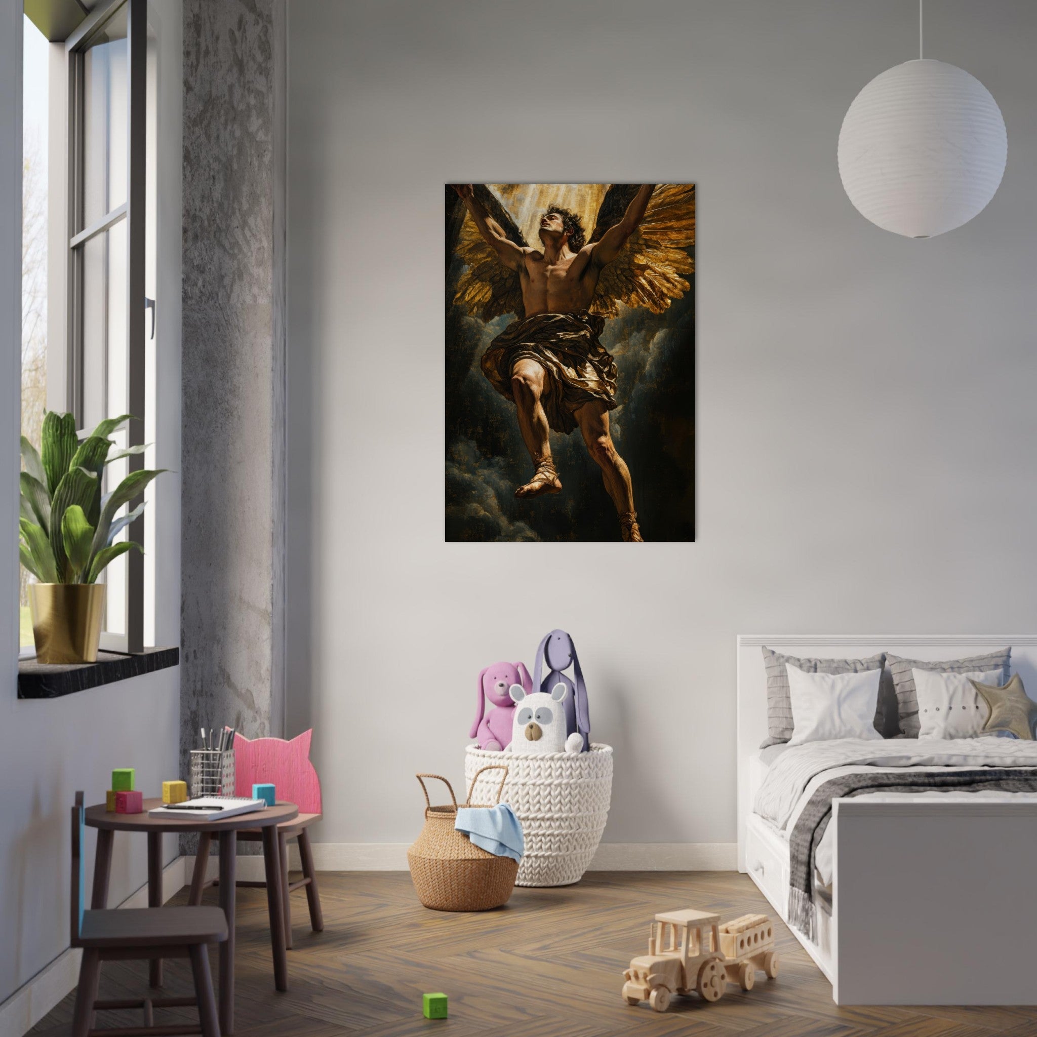 Aluminum Print Portrait - The Fallen Angels Descent Baroque Mythological 5 - Shop Ai Art WebShop - Digital Art online Store