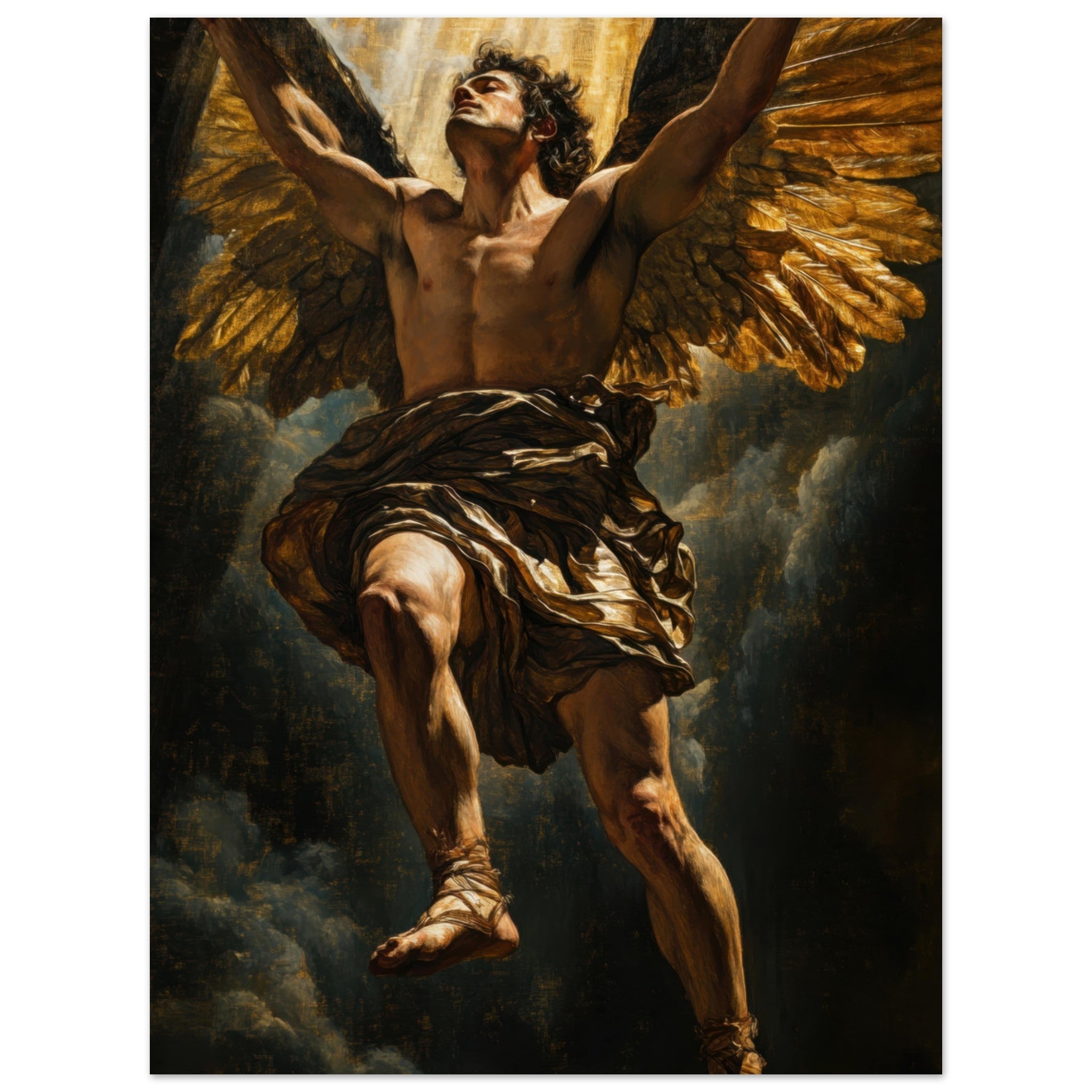 Aluminum Print Portrait - The Fallen Angels Descent Baroque Mythological 5 - Shop Ai Art WebShop - Digital Art online Store