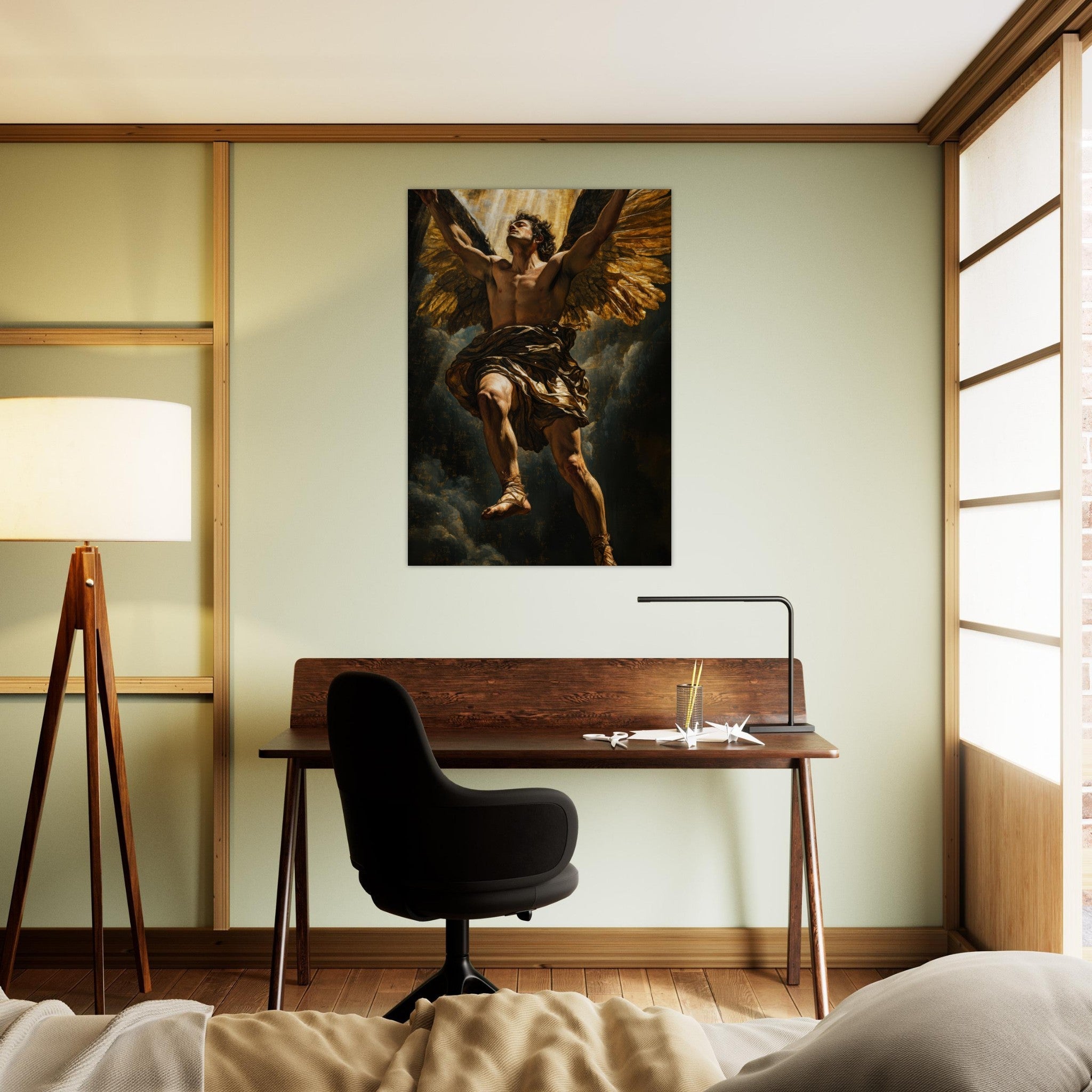 Aluminum Print Portrait - The Fallen Angels Descent Baroque Mythological 5 - Shop Ai Art WebShop - Digital Art online Store