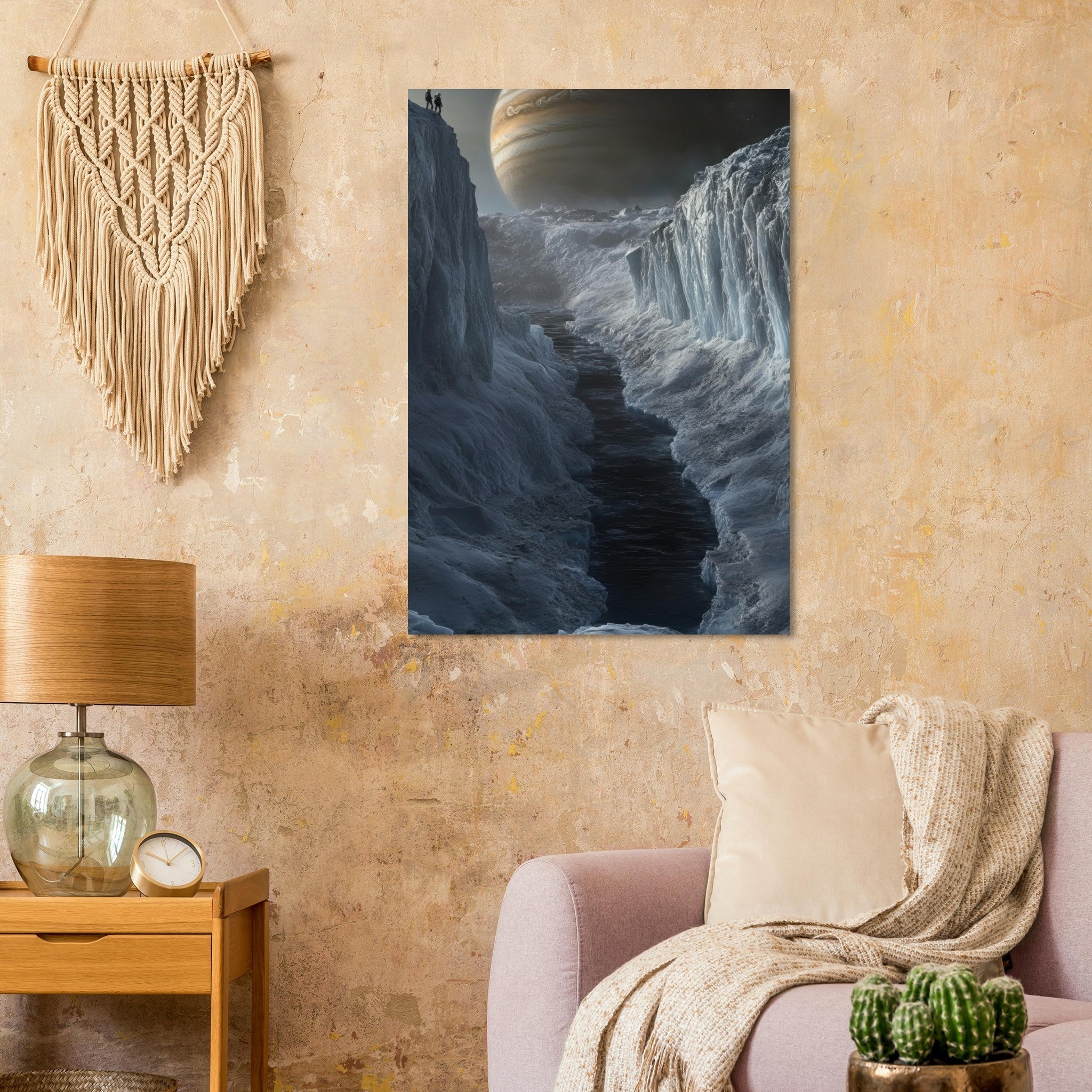 Aluminum Print Portrait - The Frozen Wasteland of Europa An expedition tea 2 - Shop Ai Art WebShop - Digital Art online Store