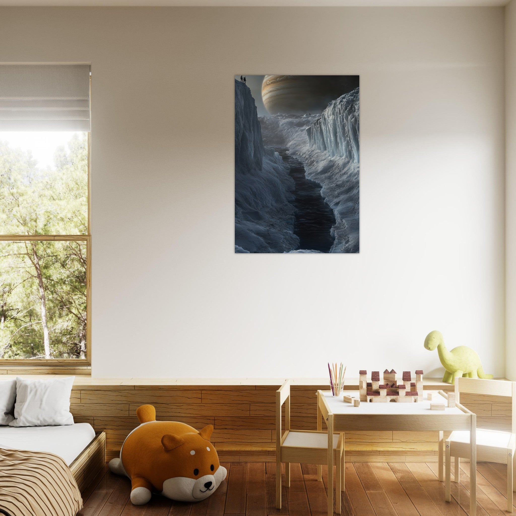 Aluminum Print Portrait - The Frozen Wasteland of Europa An expedition tea 2 - Shop Ai Art WebShop - Digital Art online Store
