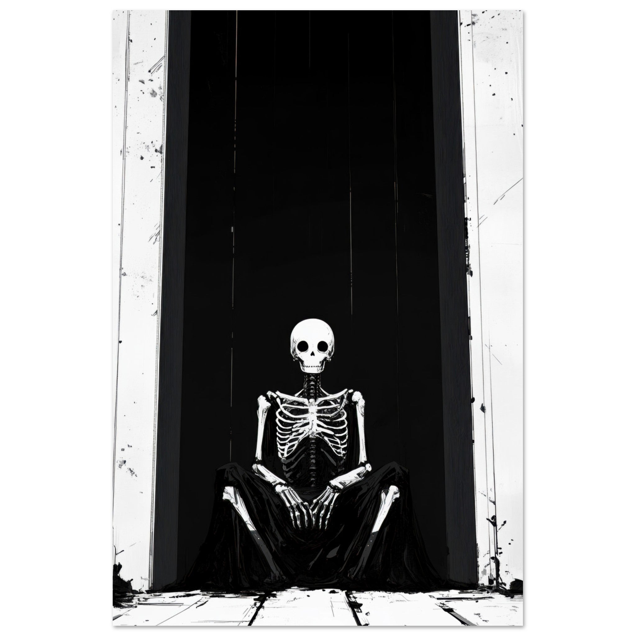 Aluminum Print Portrait - The Hollow King A haunting minimalist piece feat - Shop Ai Art WebShop - Digital Art online Store
