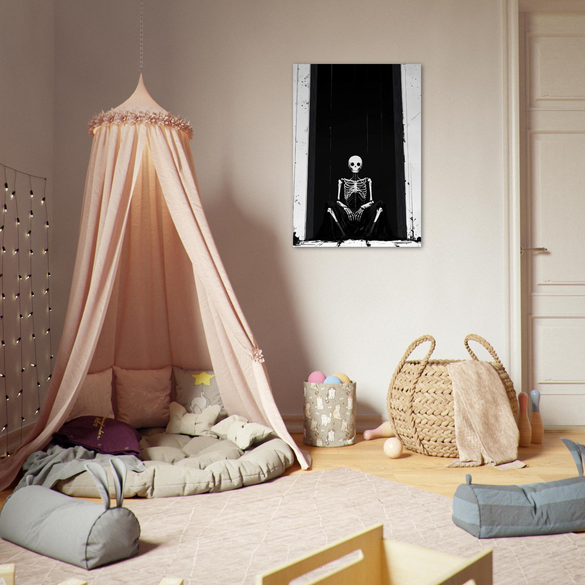 Aluminum Print Portrait - The Hollow King A haunting minimalist piece feat - Shop Ai Art WebShop - Digital Art online Store