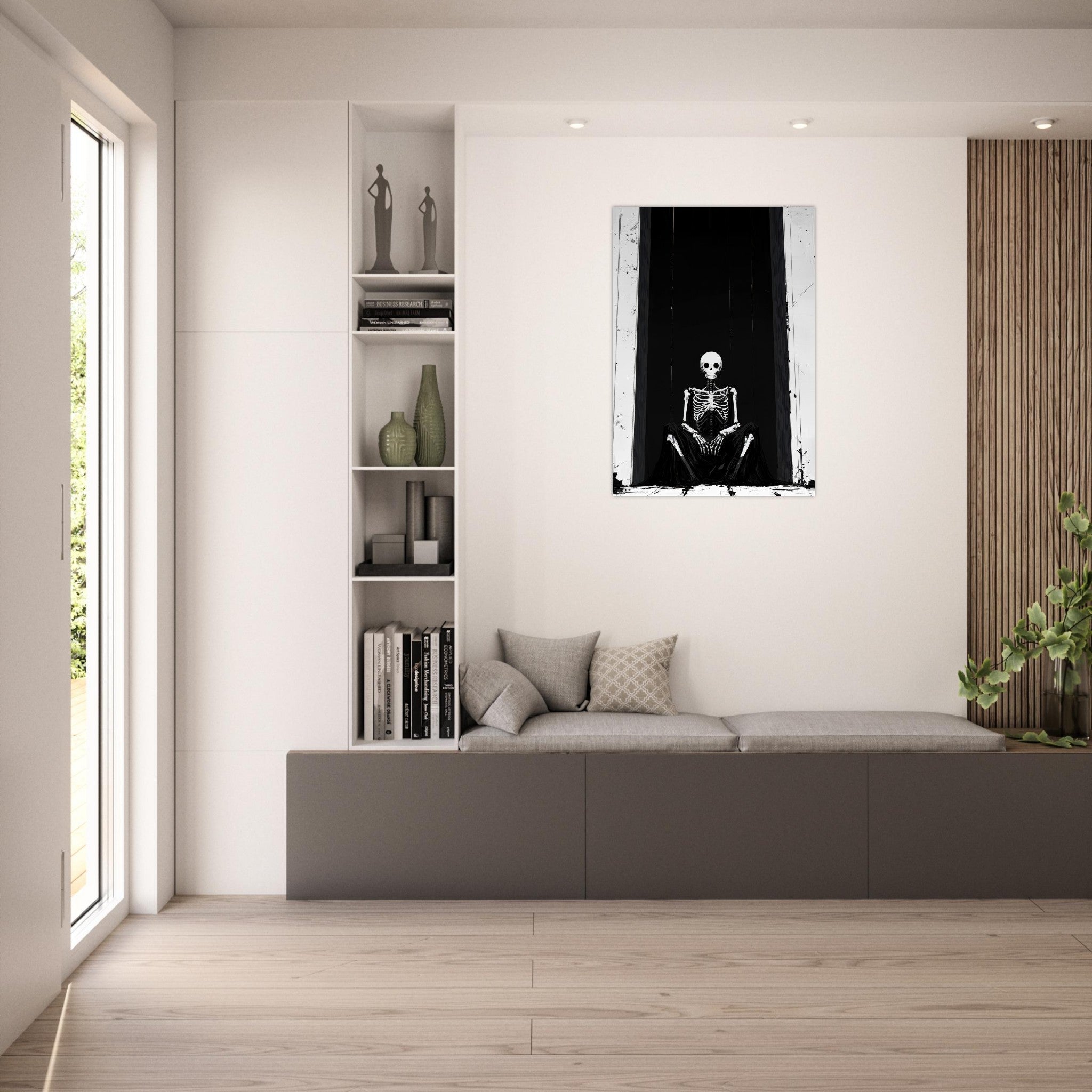 Aluminum Print Portrait - The Hollow King A haunting minimalist piece feat - Shop Ai Art WebShop - Digital Art online Store